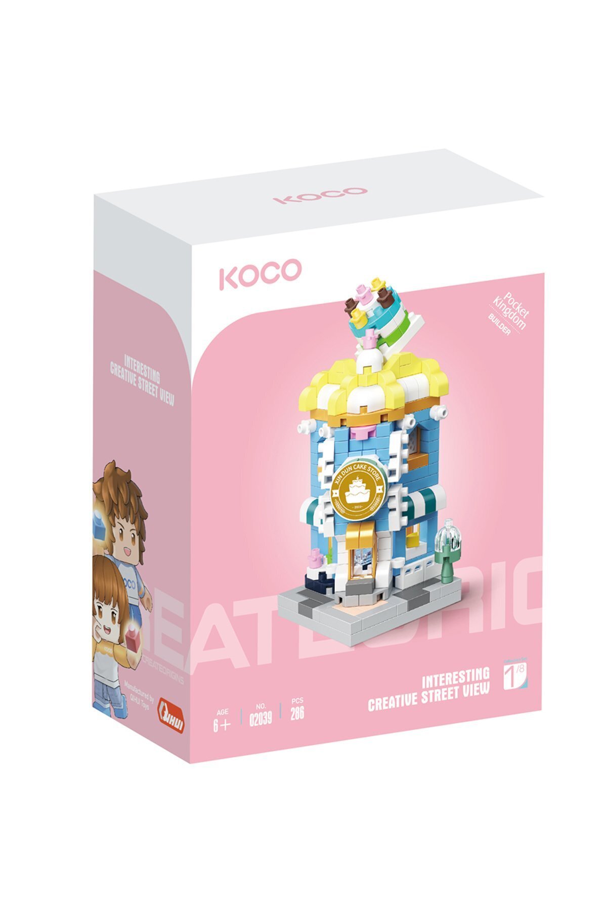 مجموعه ساختنی ۲۸۶ قطعهای کافه کیک – اسباببازی مینیبلوک قابل مونتاژ – مناسب سنین ۶ سال به بالا