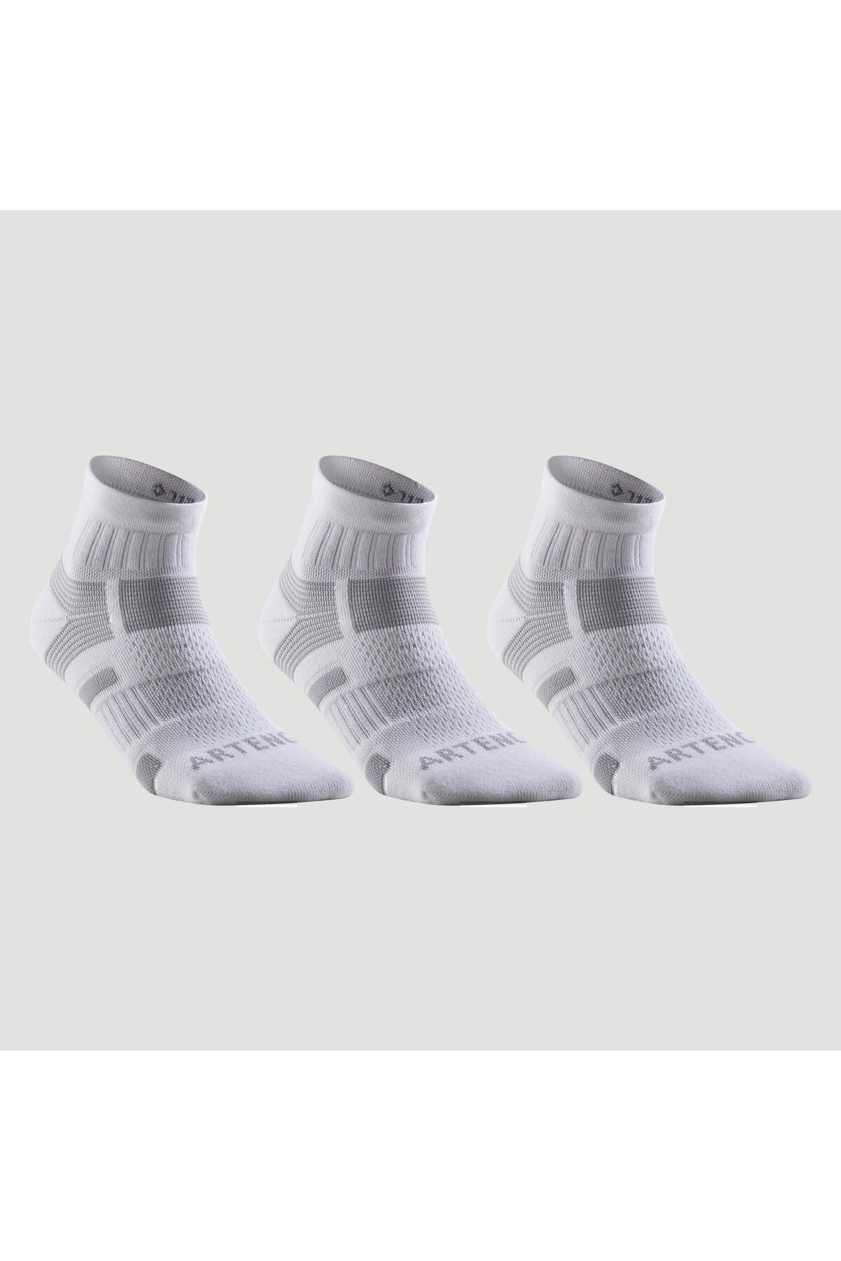 Decathlon Artengo Tenis Çorabı - Orta Boy Konçlu - Unisex - 3 Çift - Beyaz / Gri - Rs560 görsel 3