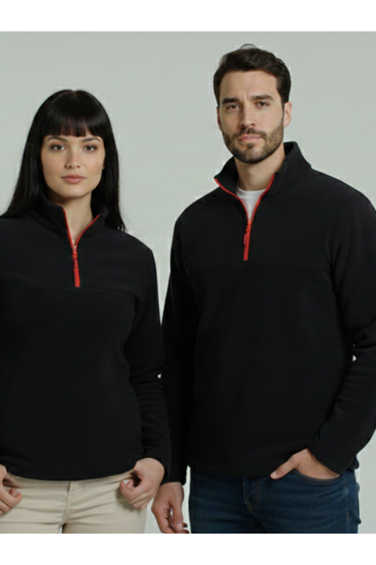 SmallTouch Unısex Tüylenme Yapmayan Normal Kalıp Dik Yaka Soğuk Geçirmez Polar