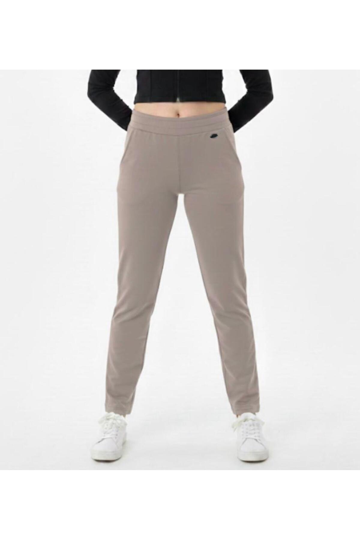 Women's Beige 2 Thread Tracksuit Classic Leg with Bottom Pockets -P376