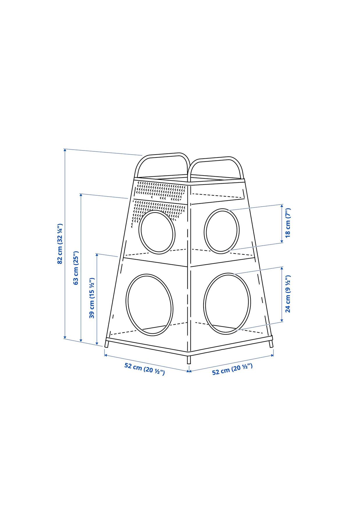 IKEA bölmeli saklama kutusu, bej-turuncu, 82x52x52 cm fotoğrafı 6 (önizleme)