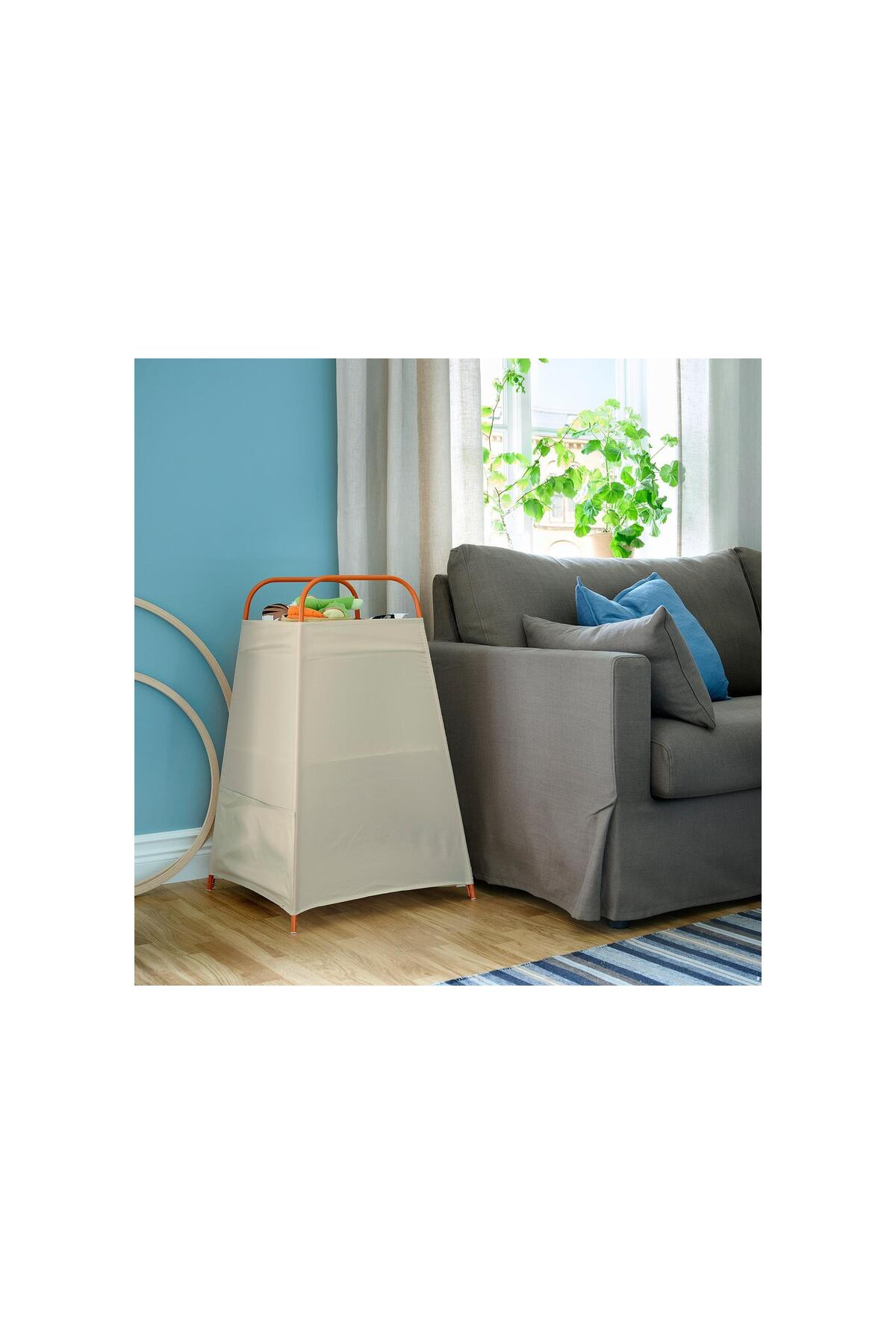 IKEA bölmeli saklama kutusu, bej-turuncu, 82x52x52 cm fotoğrafı 5 (önizleme)