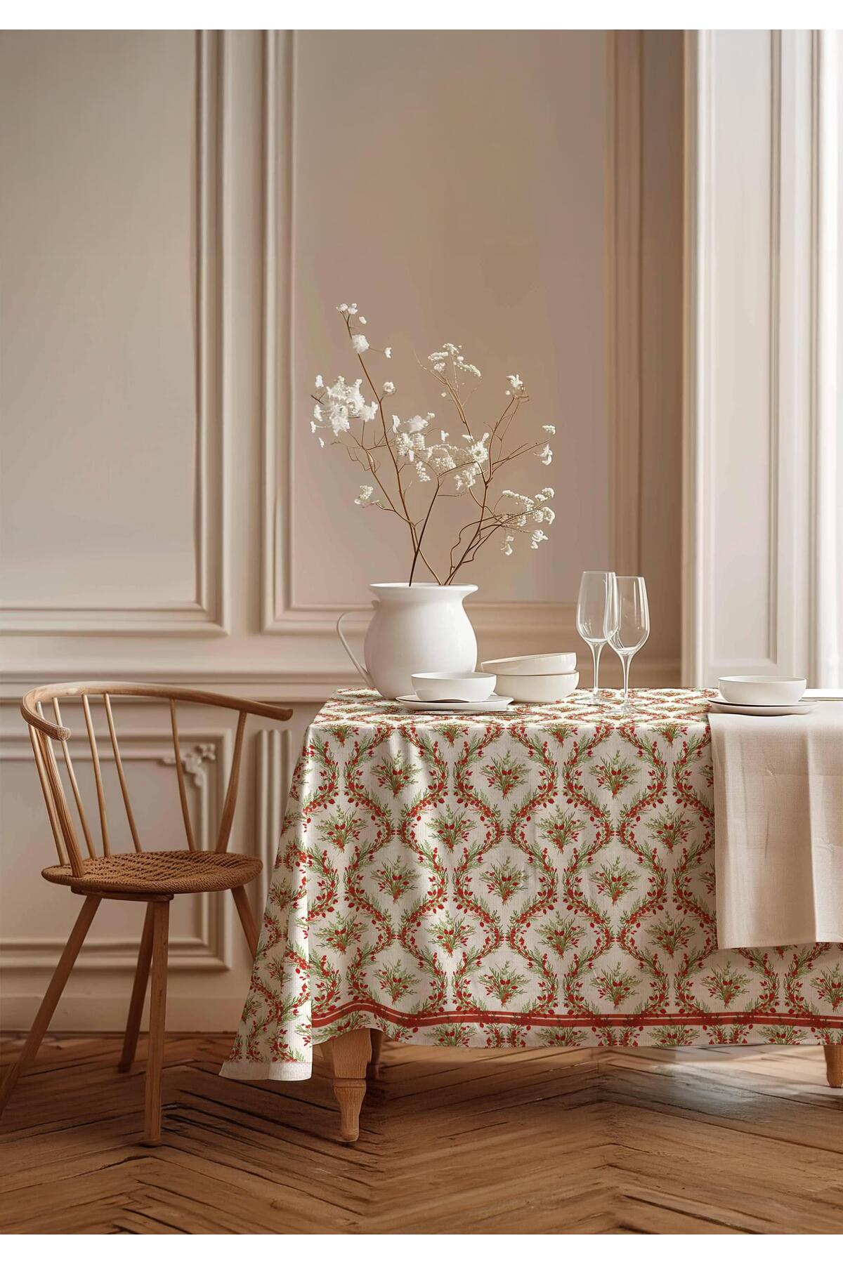 Christmas Wreaths Cotton Tablecloth MSAORT0070