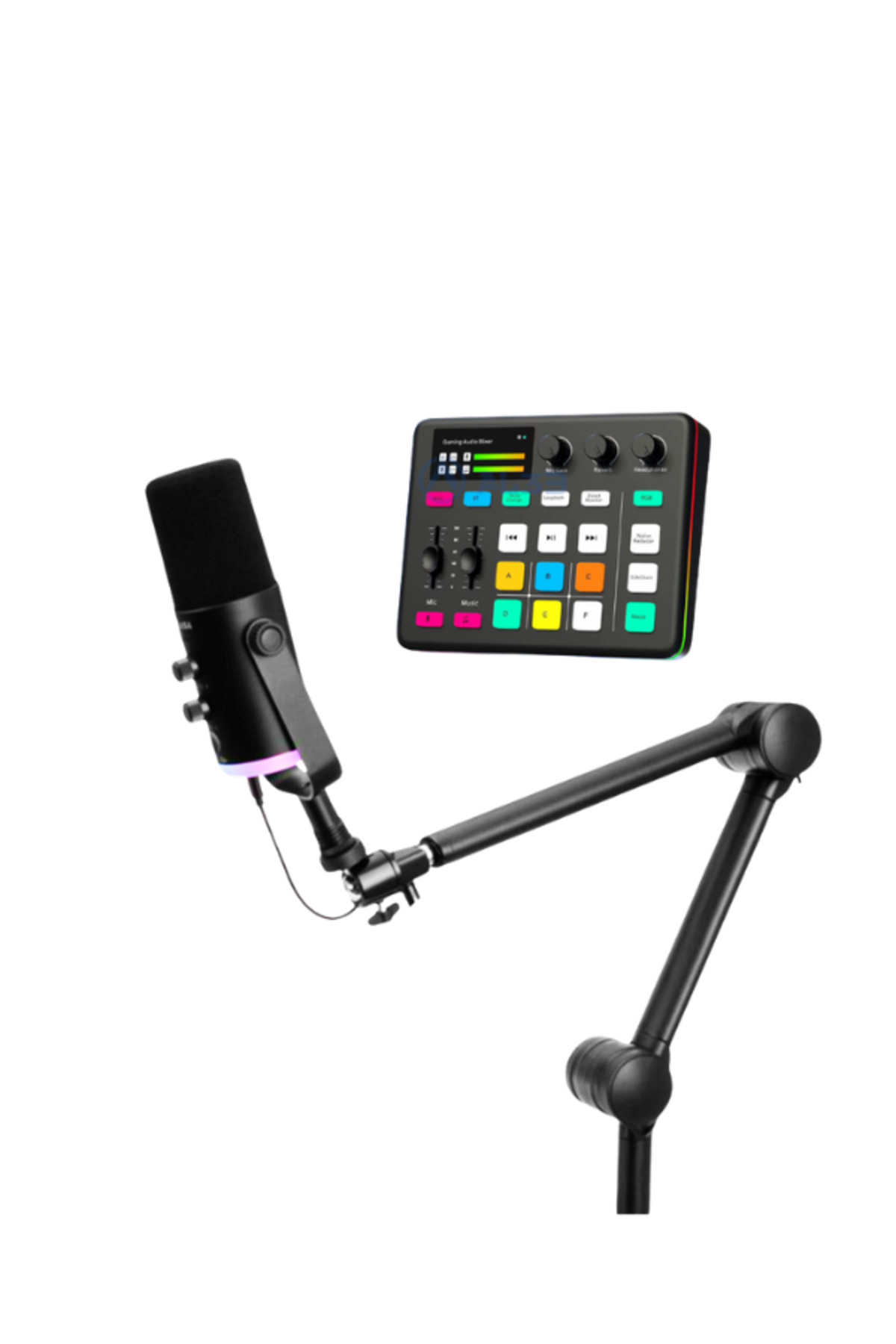 AL3B مايك العاب مع مكسر احترافي MIC MIXER SUPREME RGB ASA- ترينديول