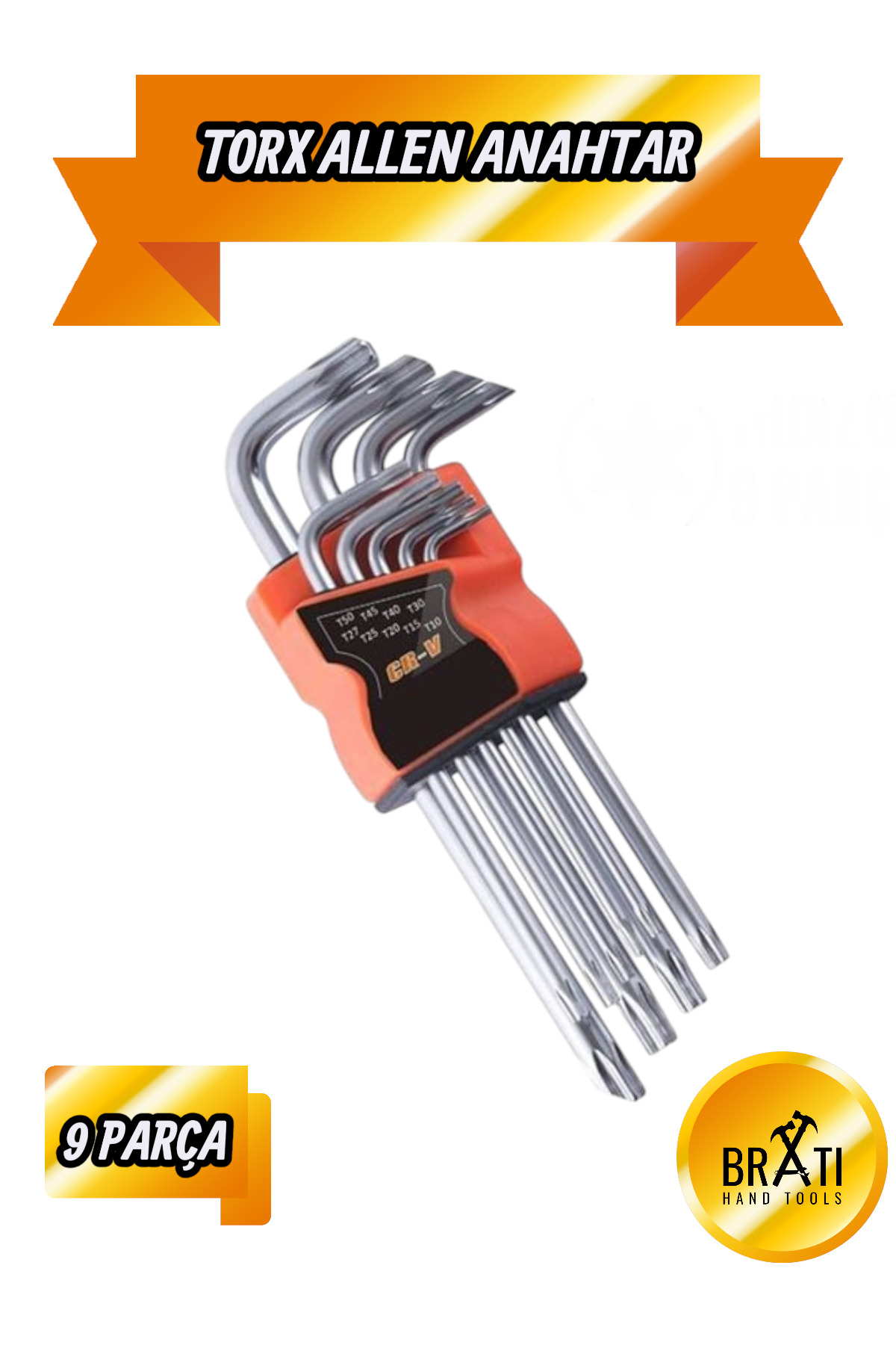 BRATİ HAND TOOLS Yıldız Torx Allen Combination 9 Parça Alyan Seti