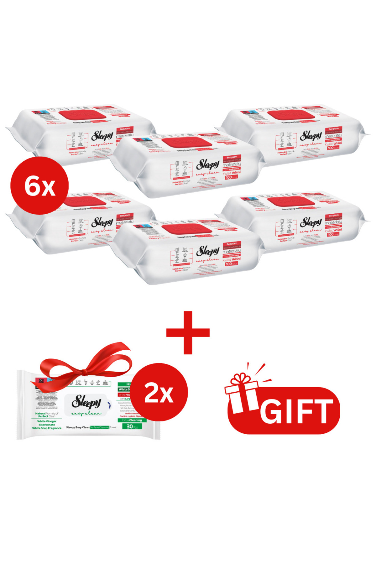 Sleepy PACHET PROMO: 6× Șervețele Cherry Blossom 100 buc + 2× Șervețele White...