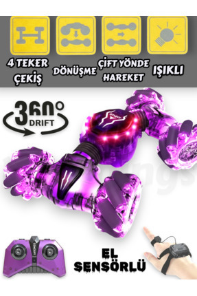 YILDIRIM OYUNCAK Uzaktan Kumandalı ve Bilekten Kontrollü Led Işıklı 360° Akro...