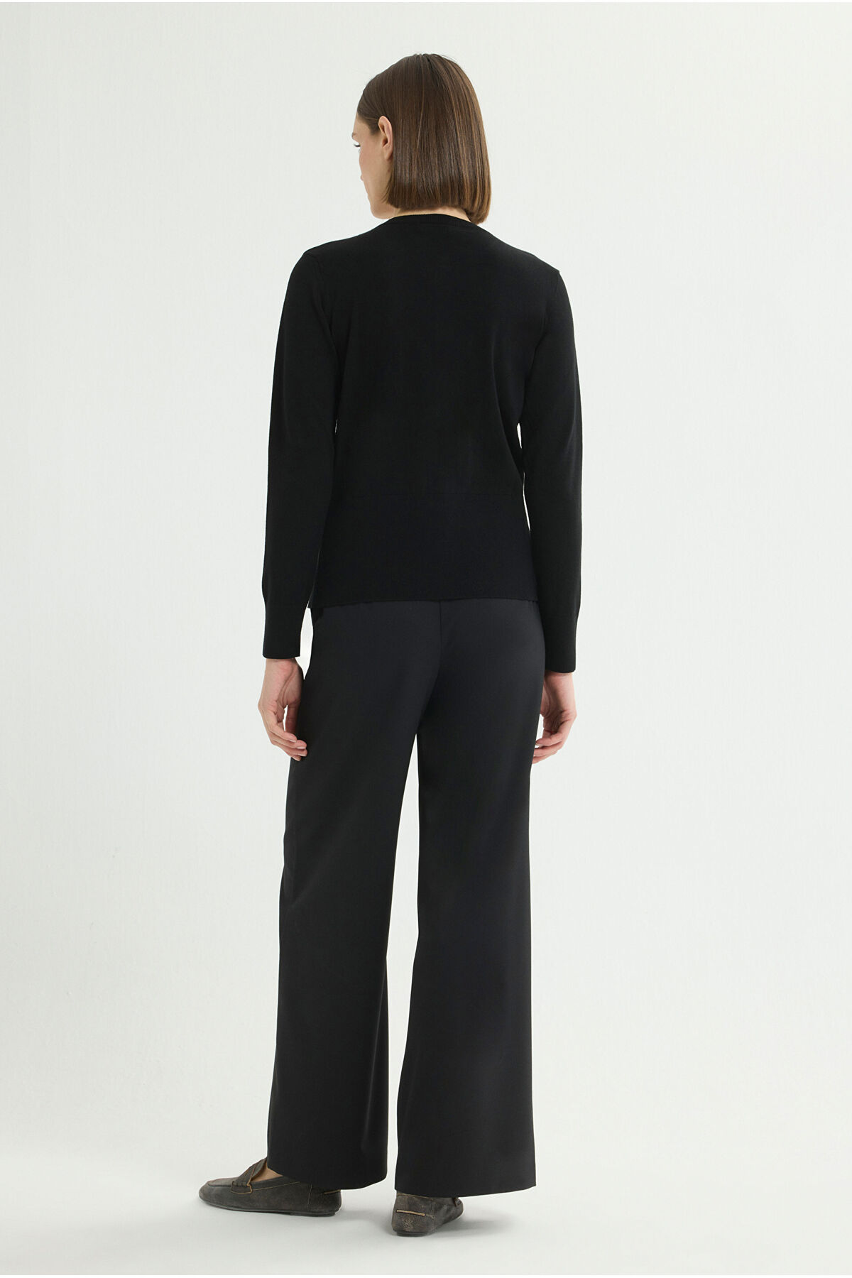 Love My Body  Yuvarlak Yaka Triko Hırka - Görsel 5