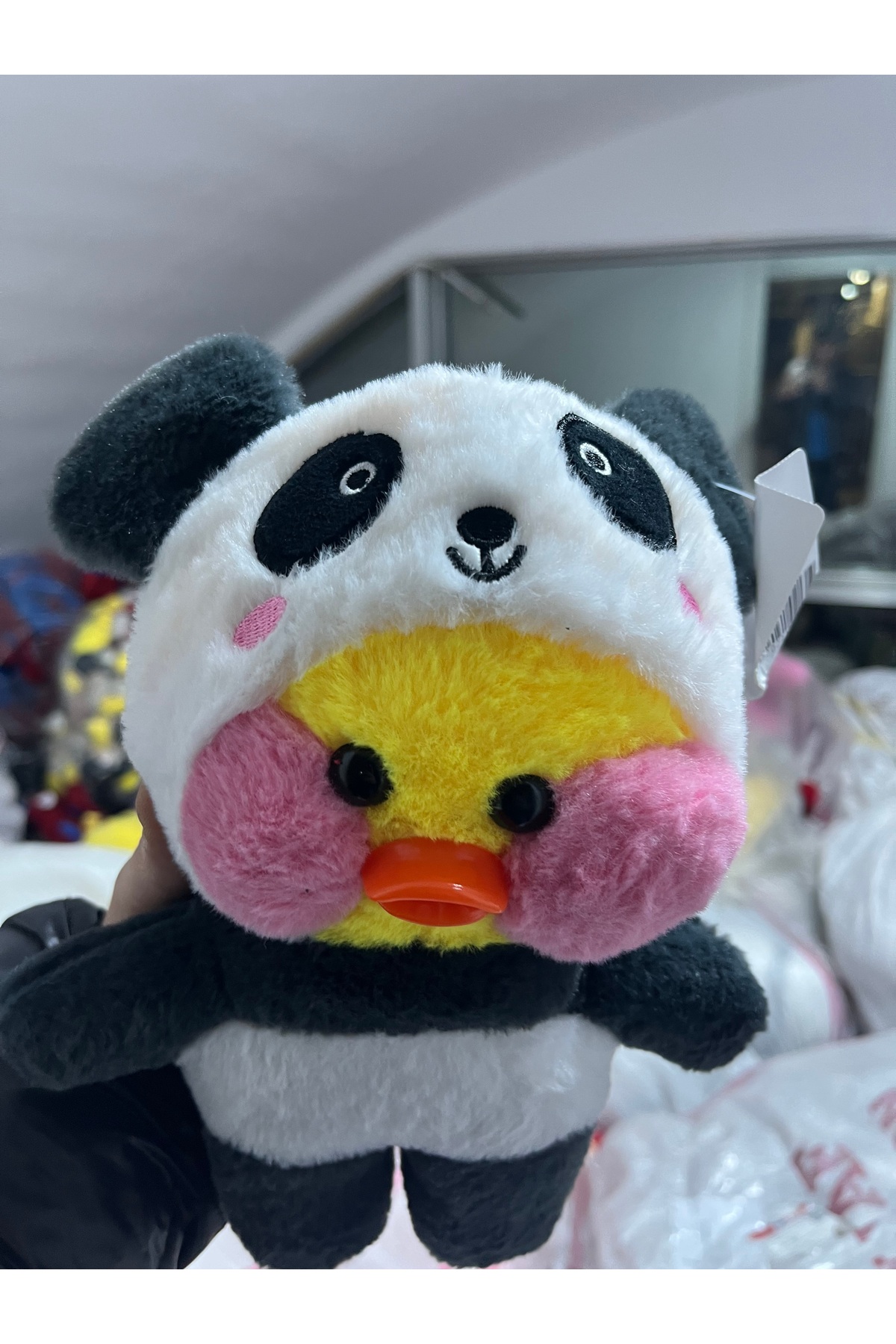 labubu sepeti Panda şapkalı lalafan Ördek peluş new series