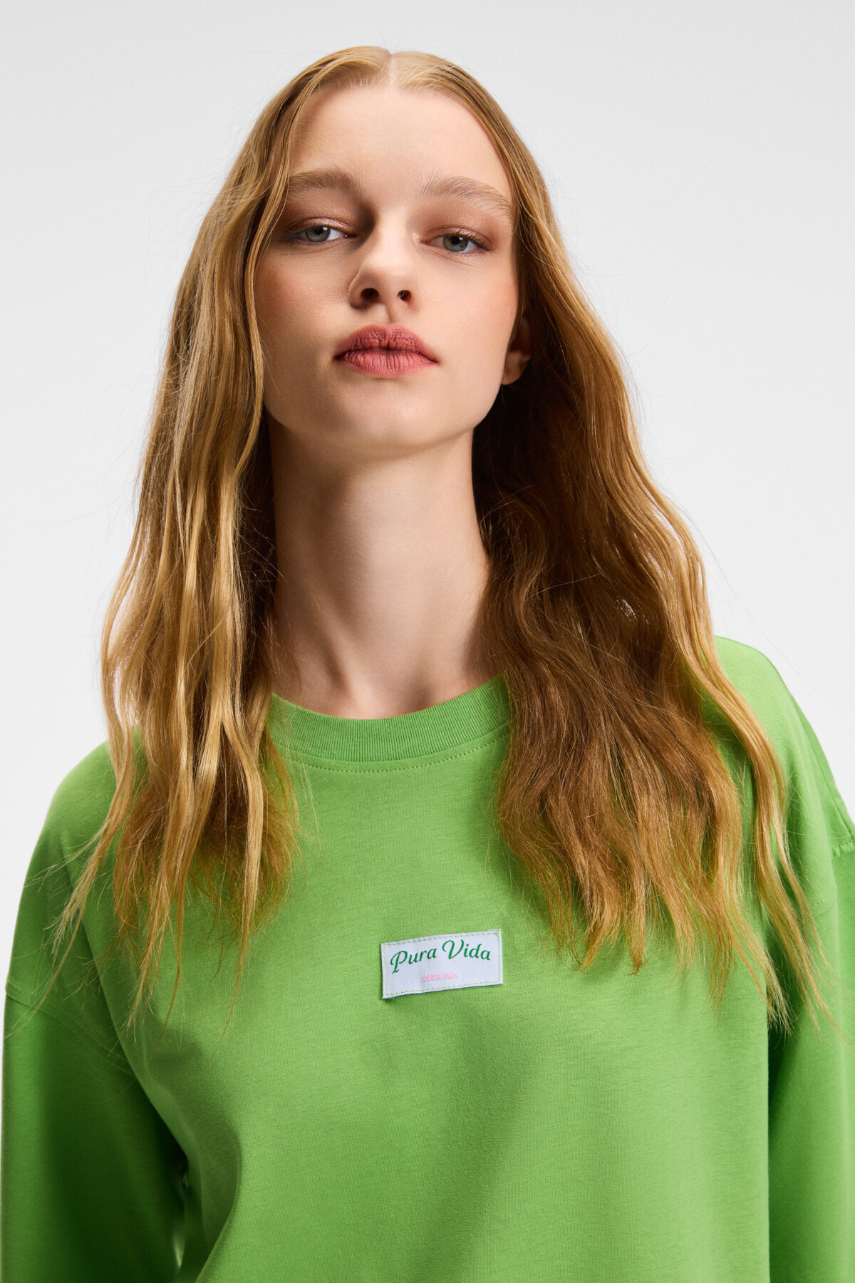 ZEYLINA Kadın %100 Pamuk Baskılı Regular Fit Kısa Kollu Bisiklet Yaka Yeşil T-Shirt 3