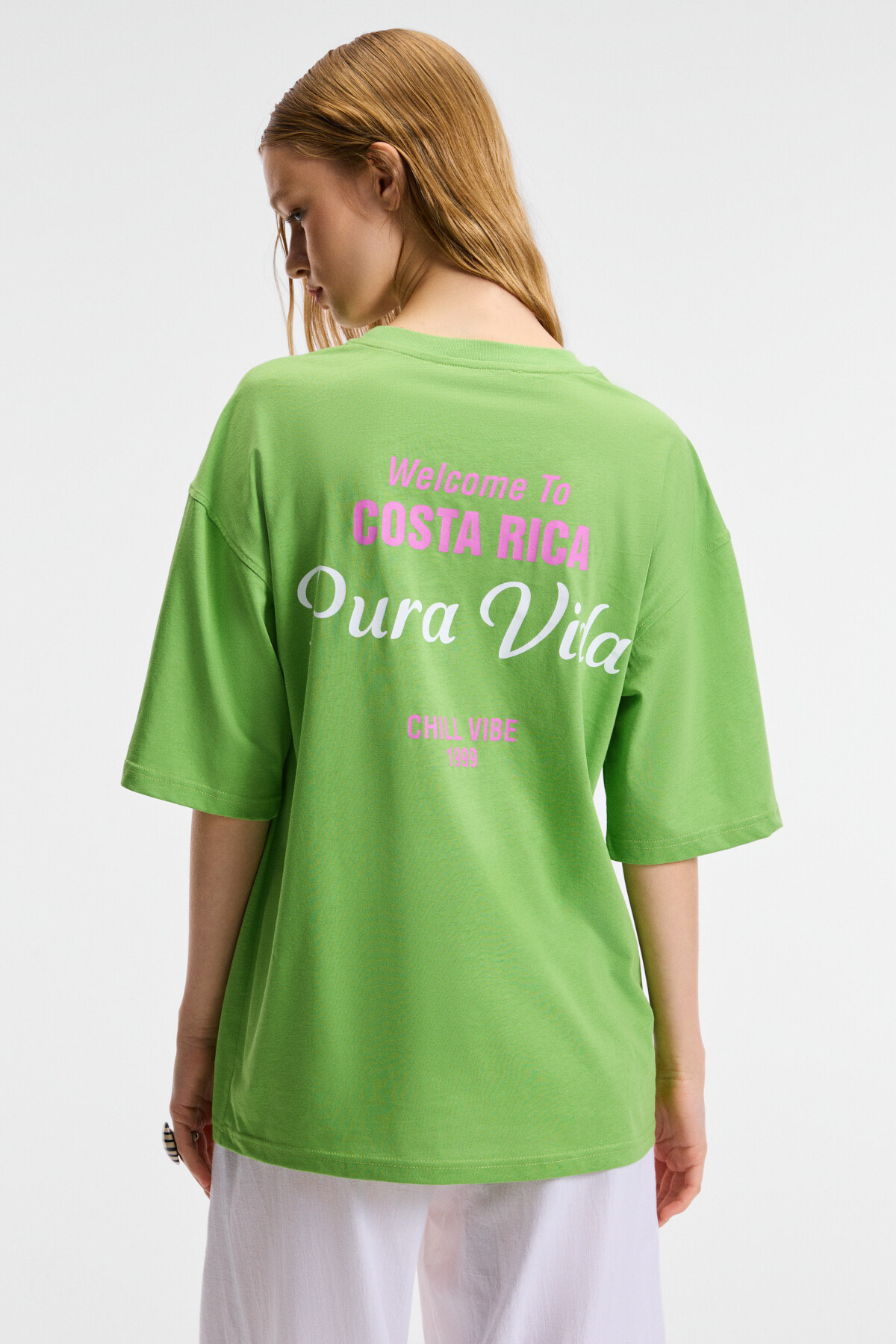 ZEYLINA Kadın %100 Pamuk Baskılı Regular Fit Kısa Kollu Bisiklet Yaka Yeşil T-Shirt 5