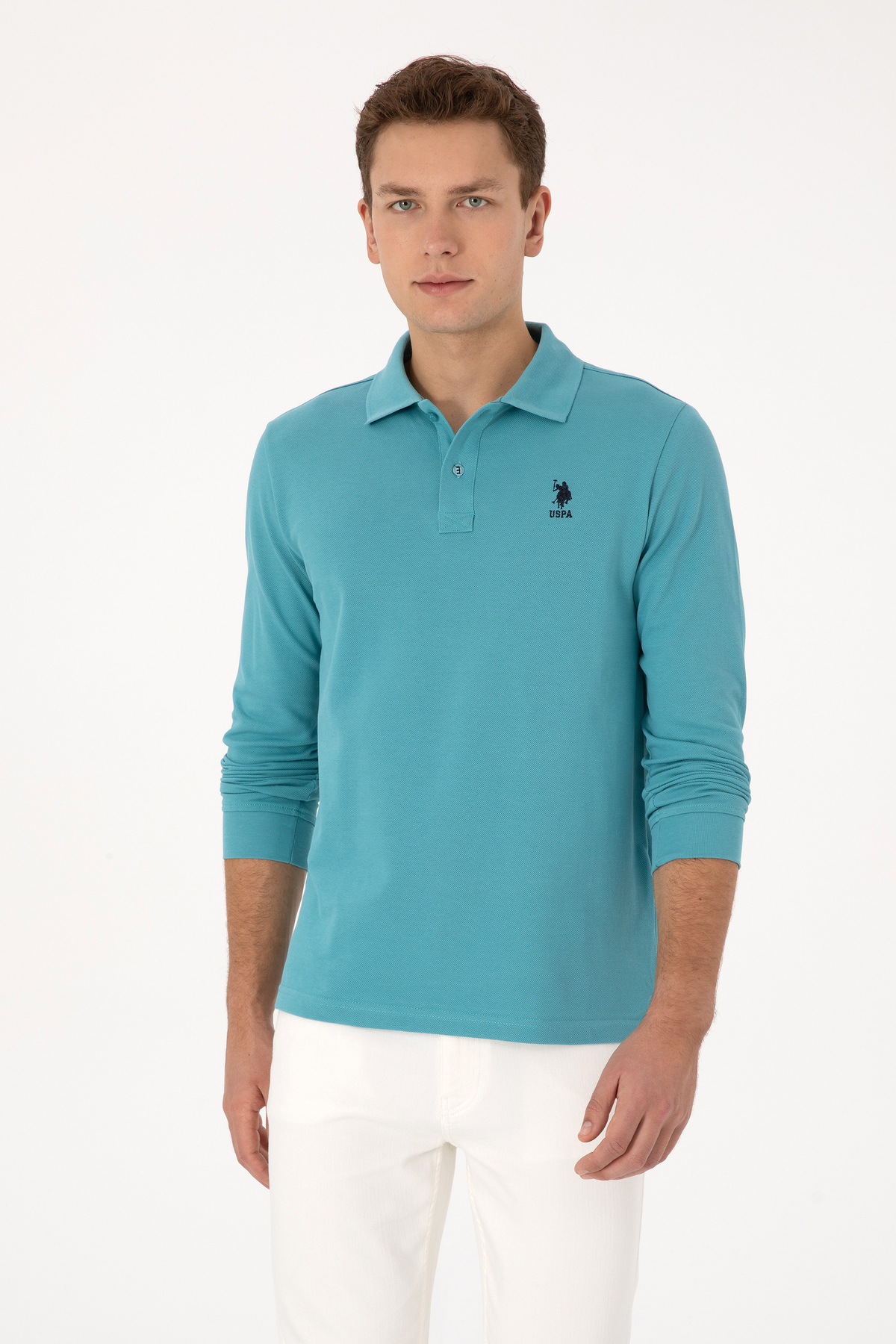 یو اس پولو سویشرت یقه گرد مردانه معمولی فیت، رنگ نعنایی، کد ۵۰۳۰۷۷۵۷-VR۱۵۲