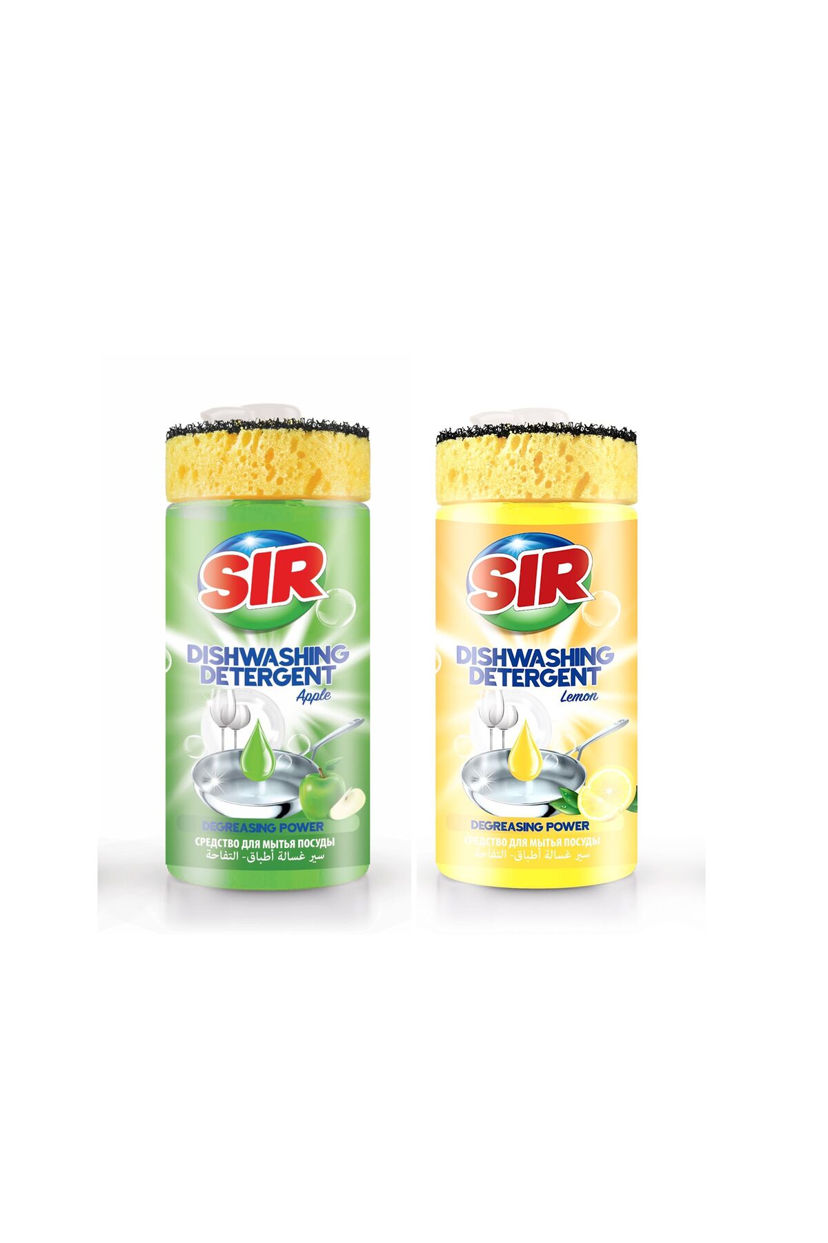 Sır Pachet Sir: Detergent vase Lemon 1000 ml si Detergent vase Apple 1000 ml