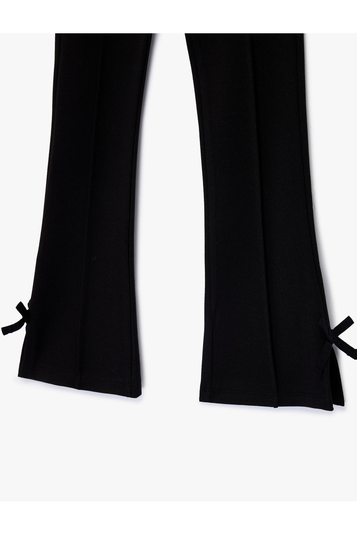 Koton Viskon Karışımlı Beli Lastikli Fiyonk Detaylı İspanyol Paça Tayt fotoğrafı 3 (önizleme)