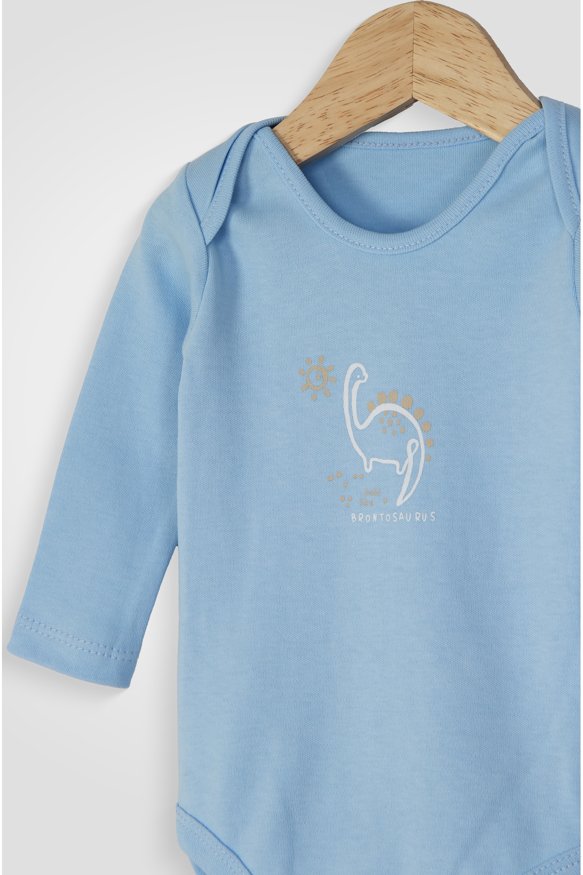 Mini Cotton %100 Pamuk Erkek Bebek Body 2’li Set Uzun Kollu Dinazor Baskılı Çıtçıtlı Zıbın fotoğrafı 4 (önizleme)