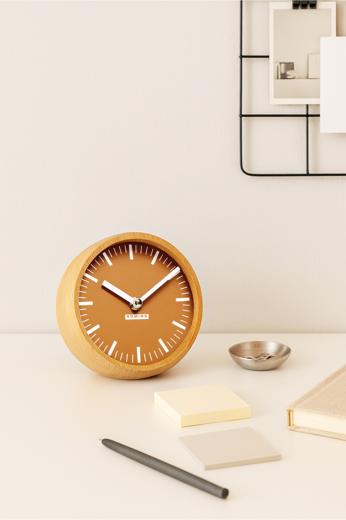 HOMİNG Mio El Yapımı Ahşap Masaüstü Saat