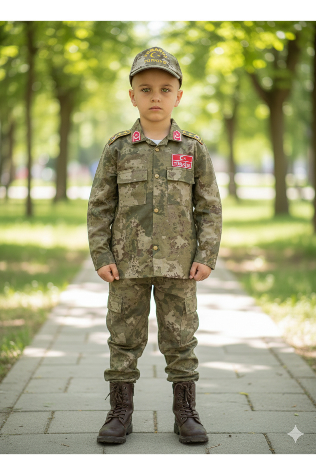 Nazlyna Çocuk Askeri Kamuflaj Üniforma Takımı