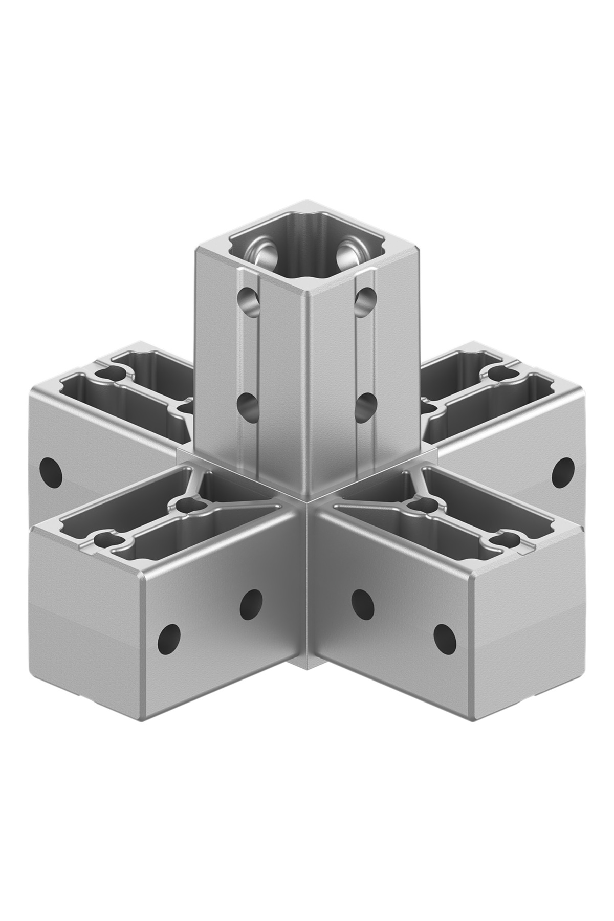 okifix 40x40 mm Kutu Profillerle Uyumlu Beş Yollu Yüzey Dikme