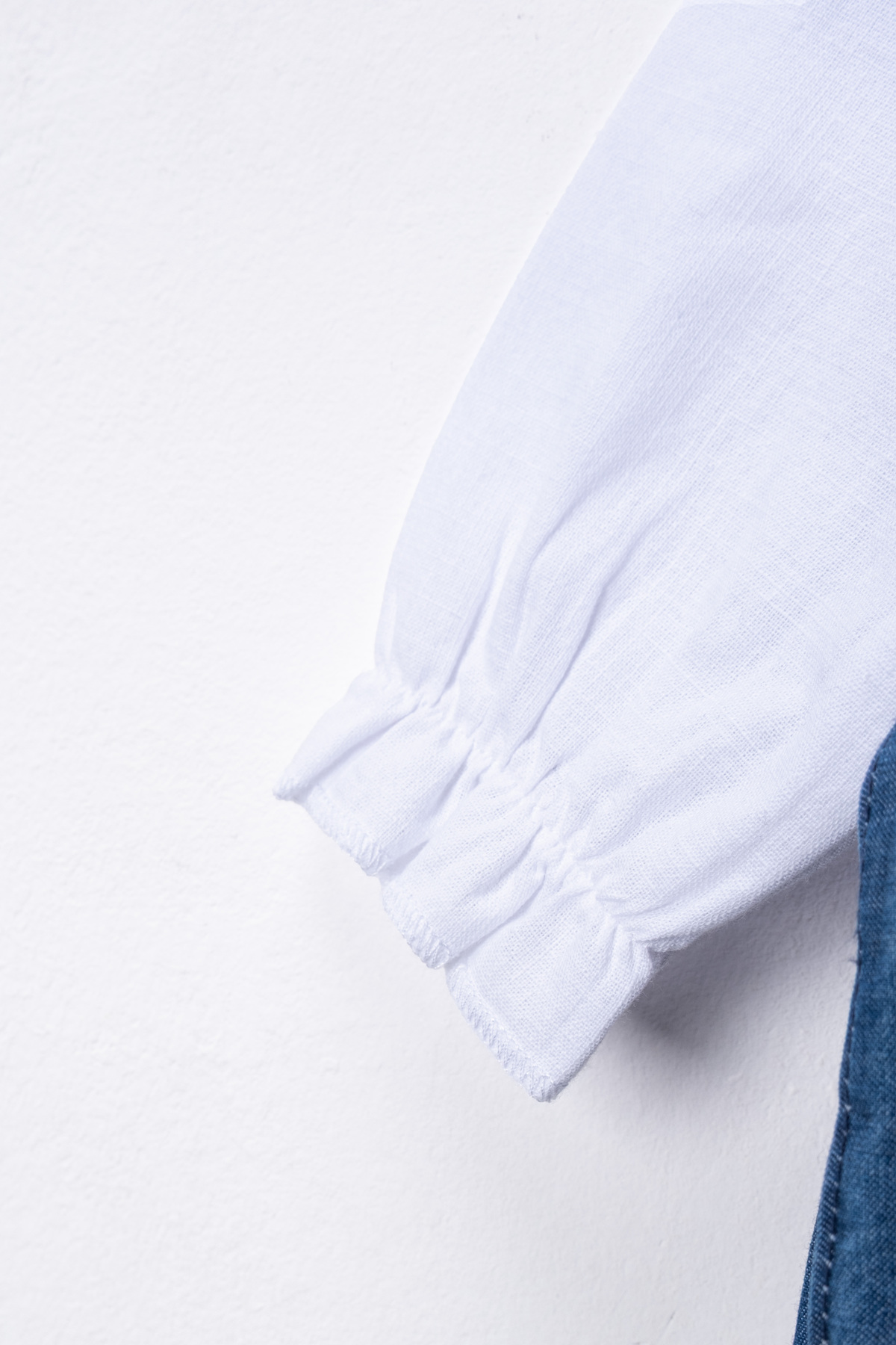 Momivi Kids Kız Bebek&Çocuk Gömlekli Fırfırlı Askılı Denim Tulum Takımı fotoğrafı 6 (önizleme)