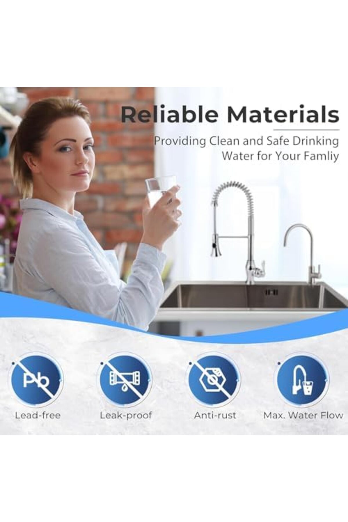 Yıldızan GA1-BN 16,5 x 27,9 cm 14OZ masif pirinç ağır zorunlu su filtresi musluk – EU stil -spout, GA1-BN 11