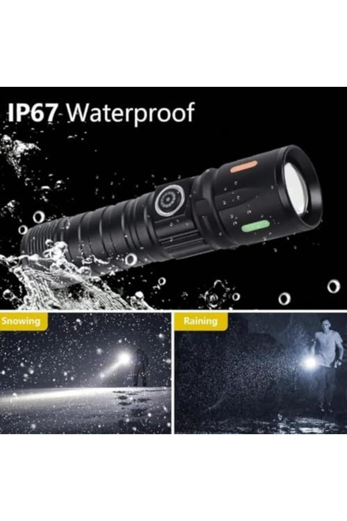 Yıldızan El Feneri Led USB ŞARJLI-Ultra Güçlü Parlak Orta Boy El Feneri [Enerji Sınıfı A++]Ortam Lambası Depr