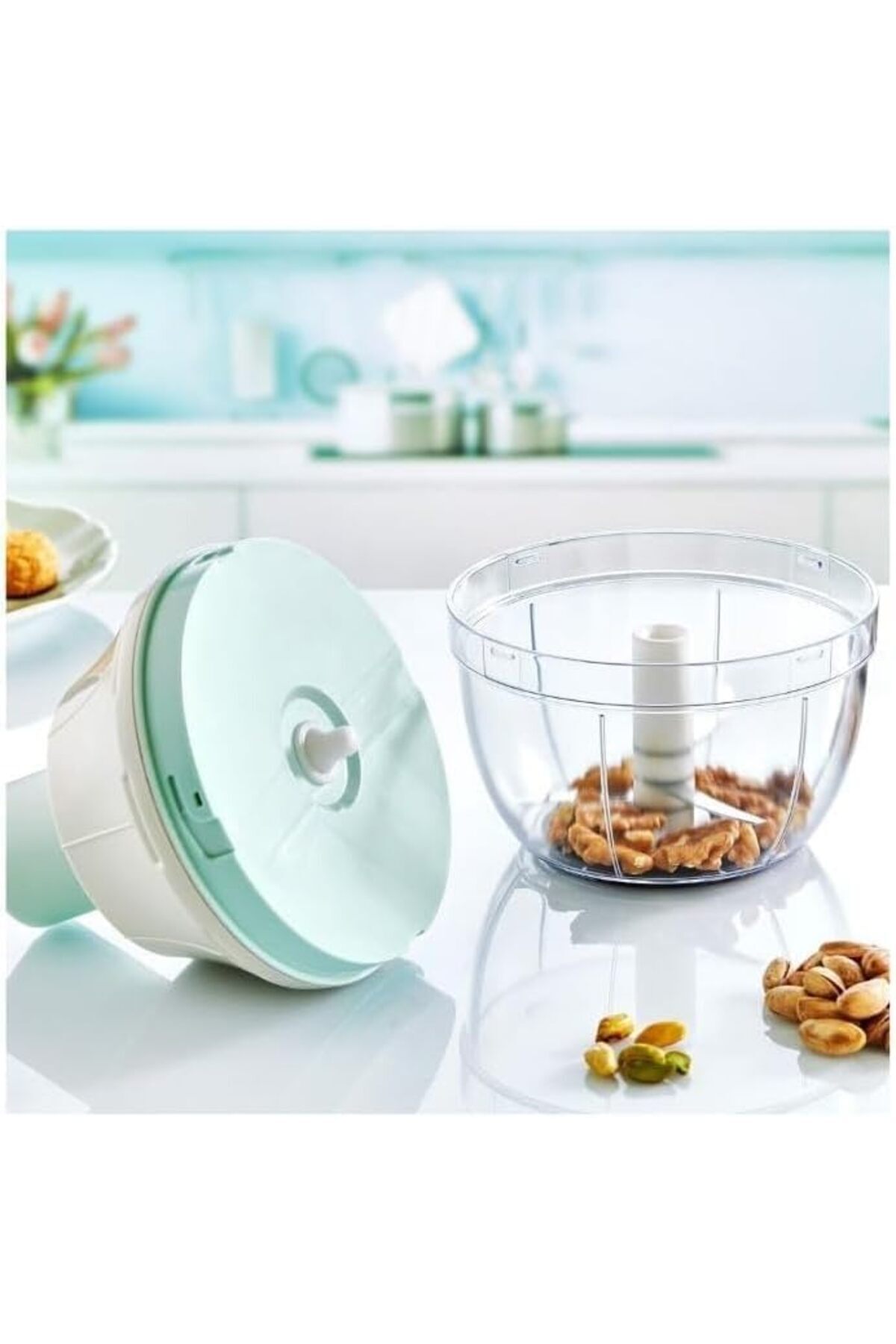 Yıldızan 3 Bıçaklı Basmalı El Rondosu: Küçülebilir Tasarım, Paslanmaz Çelik Bıçaklar, Mutfak için Pratik Yard