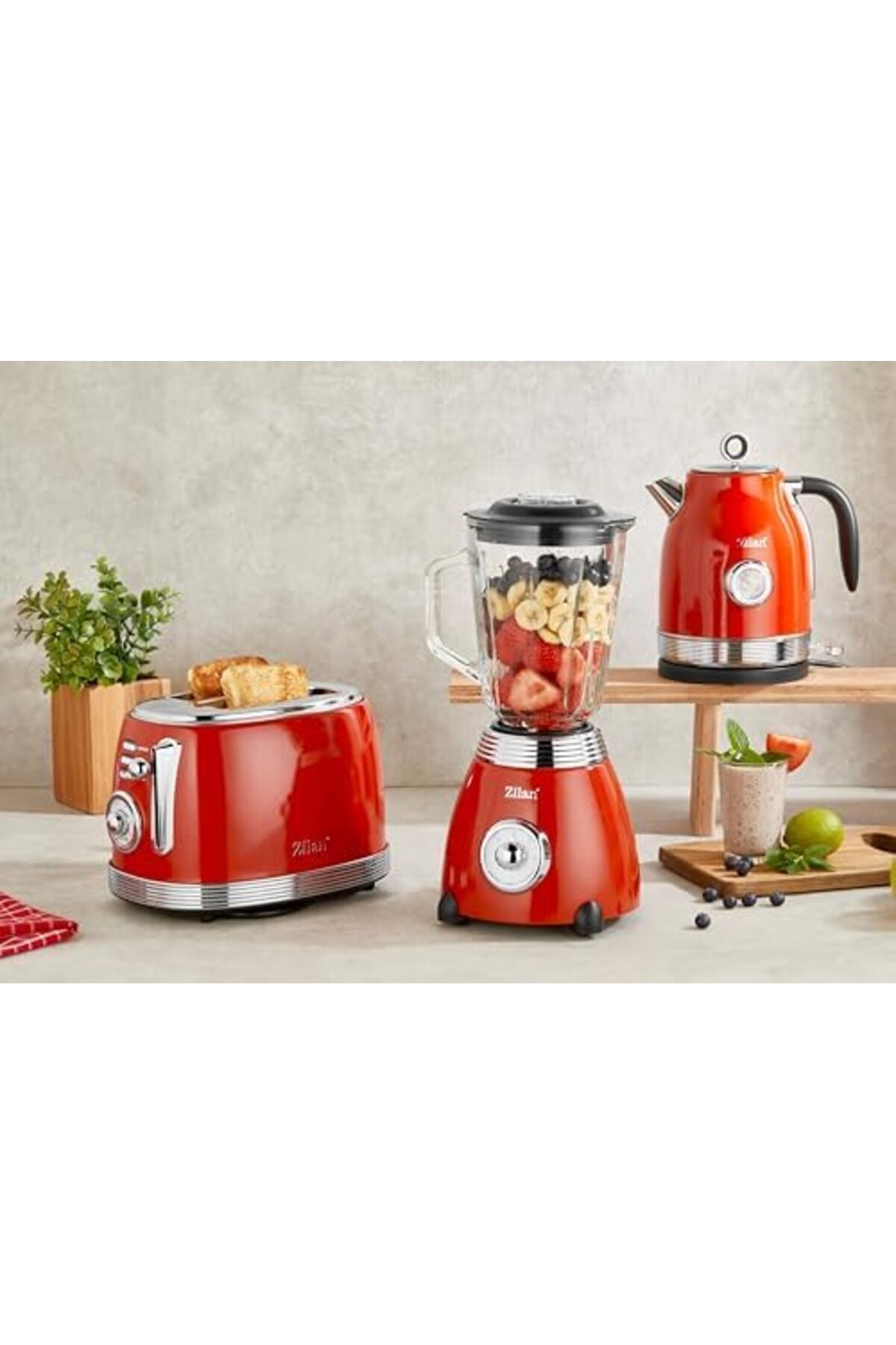 STOREMAX ZLN7033 60'lı yılların retro su ısıtıcısı, 1,7 litre,%100 BPA içermez, 2000 Watt, paslanmaz çel