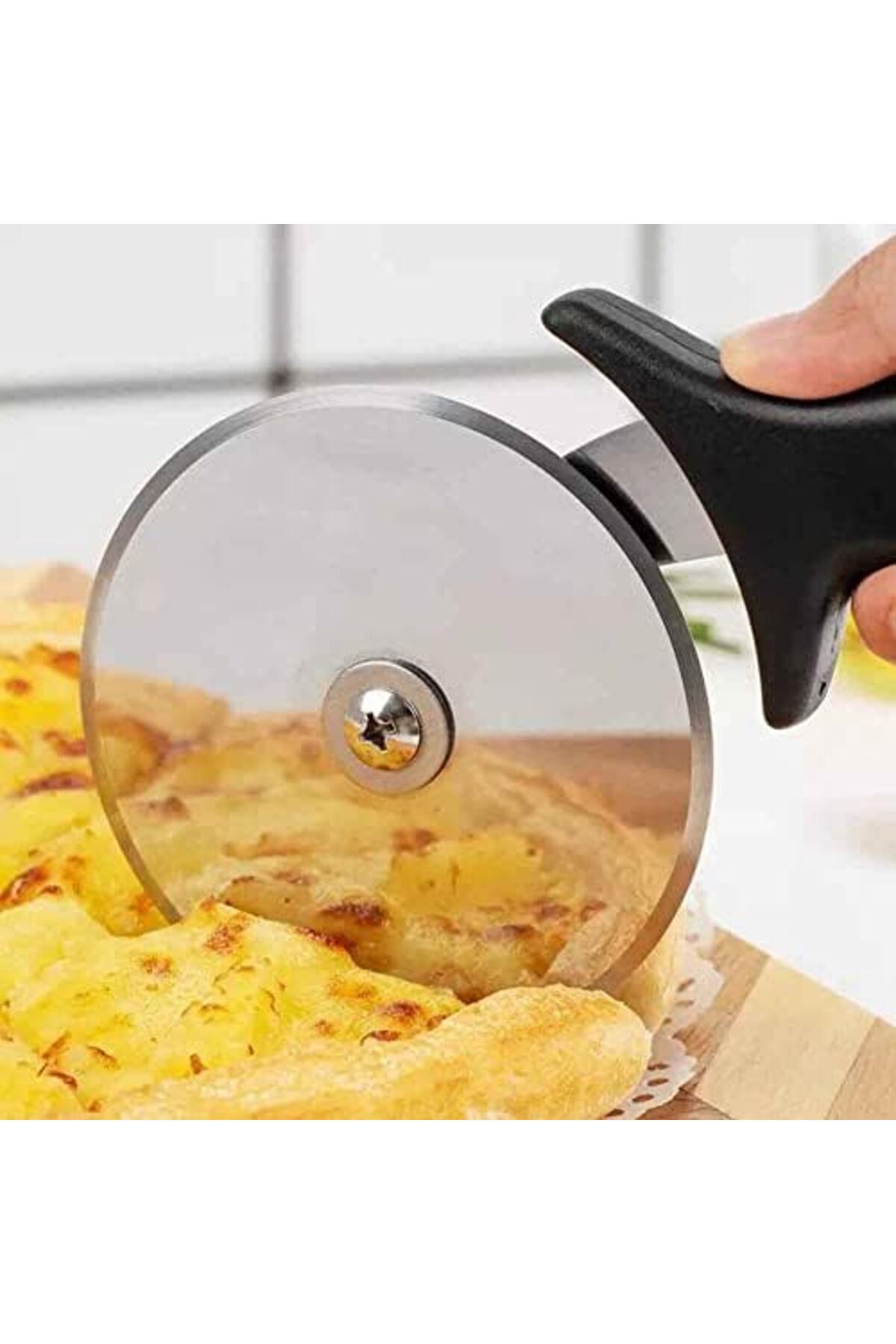 STOREMAX polysurge Pizza Kesici, Pizza Ruleti - 10 cm Çap - Rulet Kesici - Hamur Ruleti - Pizza Bıçağı, Siyah