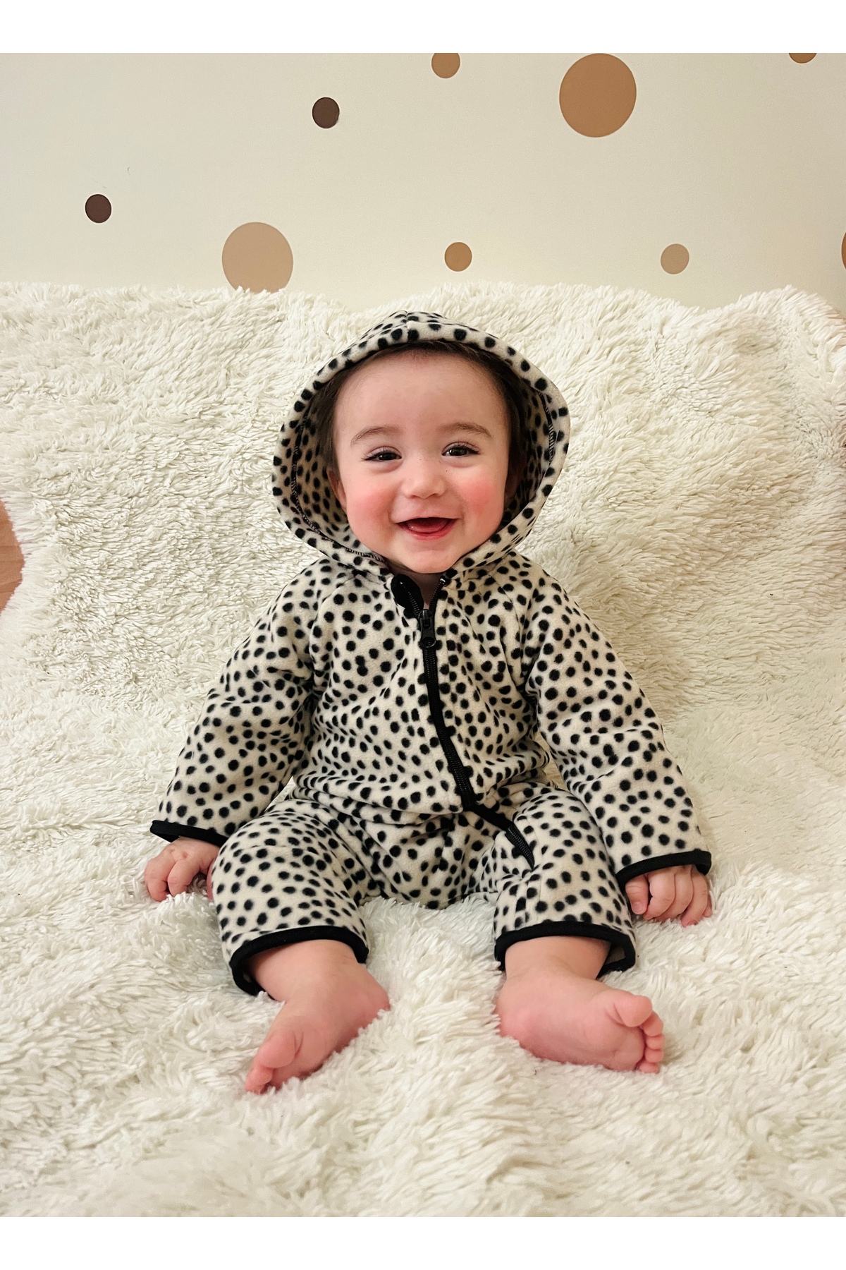 DİVİSTA Unisex Bebek Fermuarlı Tulum Polar Rahat Kumaş fotoğrafı 3 (önizleme)