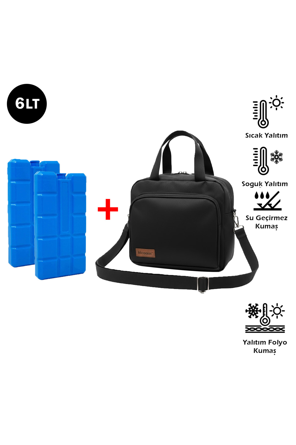 Microcase 2in1 Set Tek Kişilik Termal Çantası 6 LT + 2 Adet 400 ML