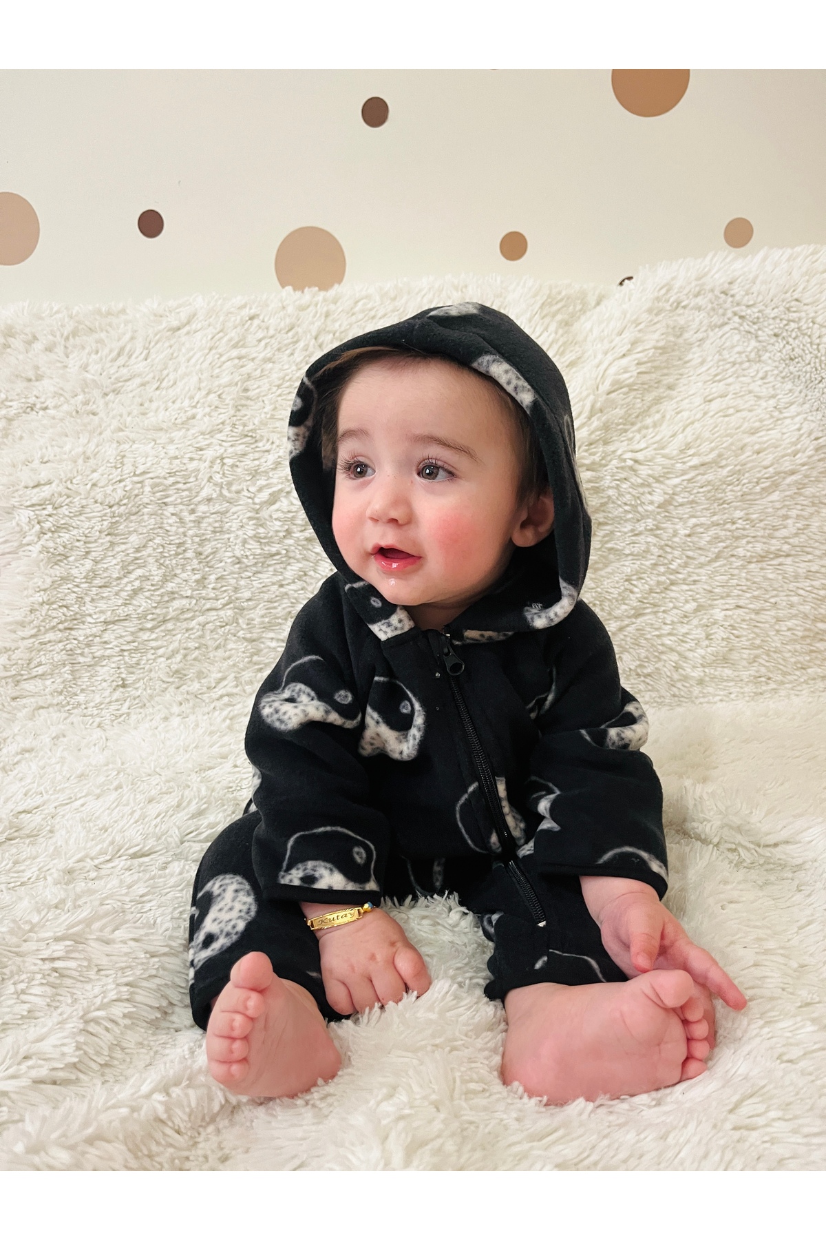 DİVİSTA Unisex Bebek Fermuarlı Tulum Polar Rahat Kumaş fotoğrafı 4 (önizleme)