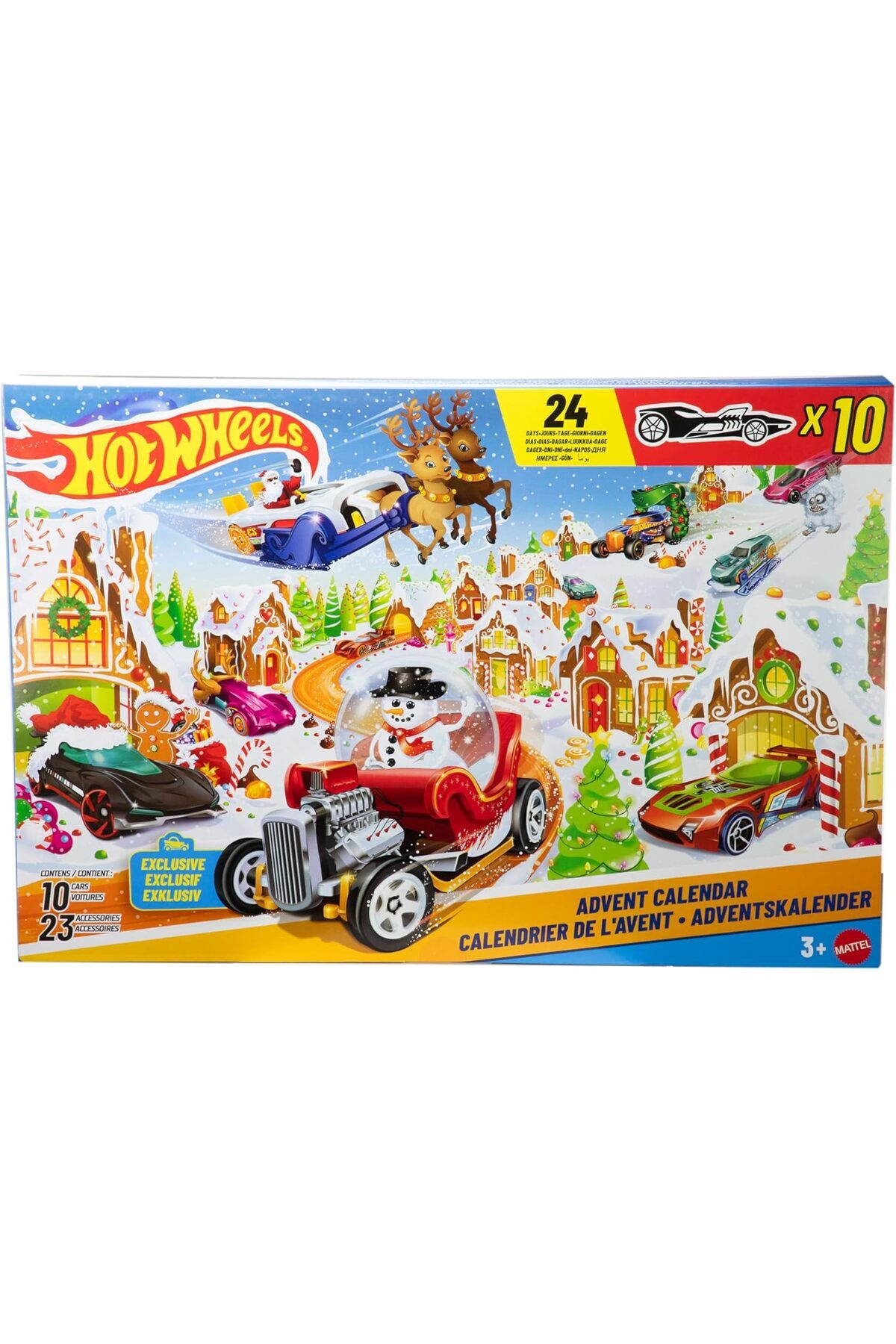 HOT WHEELS Advent Calendar and Cars Playset JCB47 (Ages 3+)