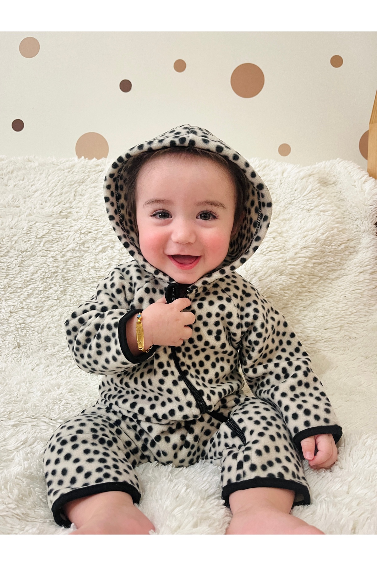 DİVİSTA Unisex Bebek Fermuarlı Tulum Polar Rahat Kumaş fotoğrafı 5 (önizleme)