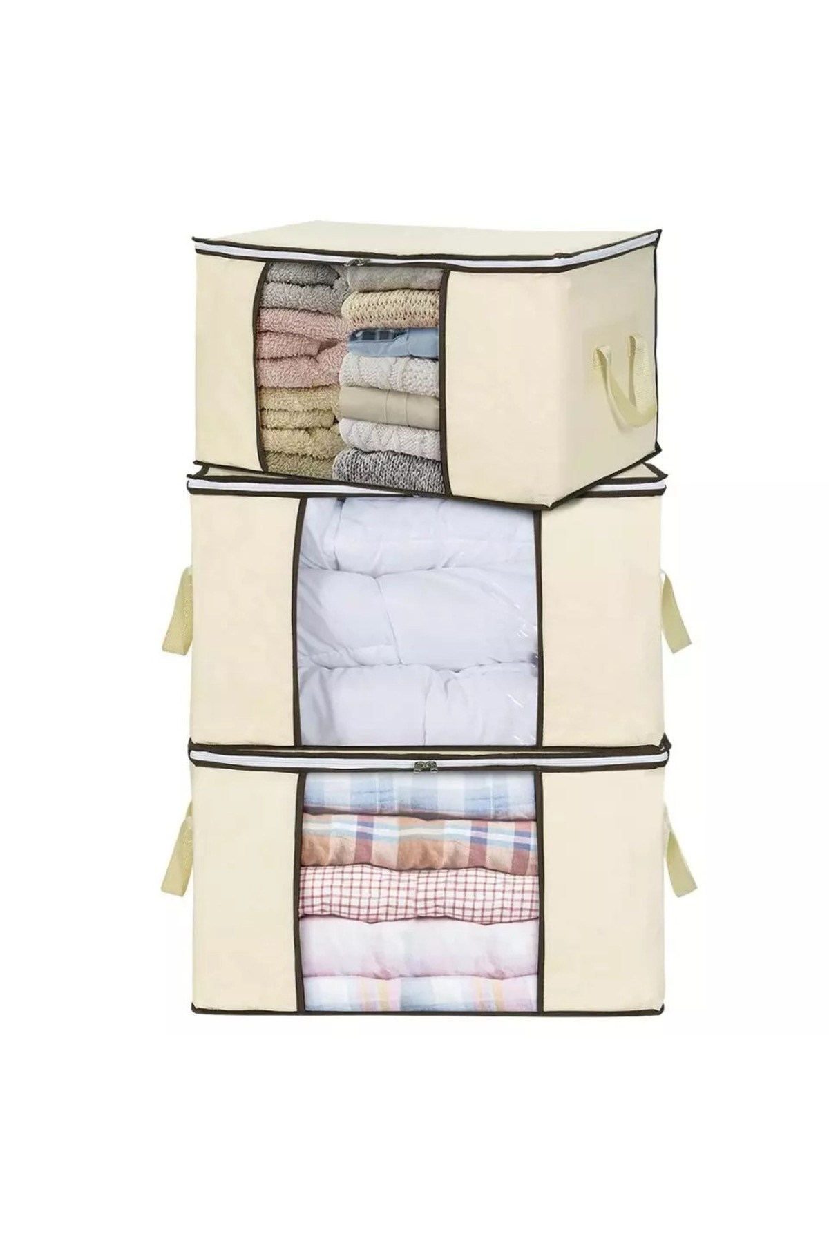 OEM Чанта за съхранение на завивки/кутия за гардероб, 60*45*30 см, пясъчен цвят