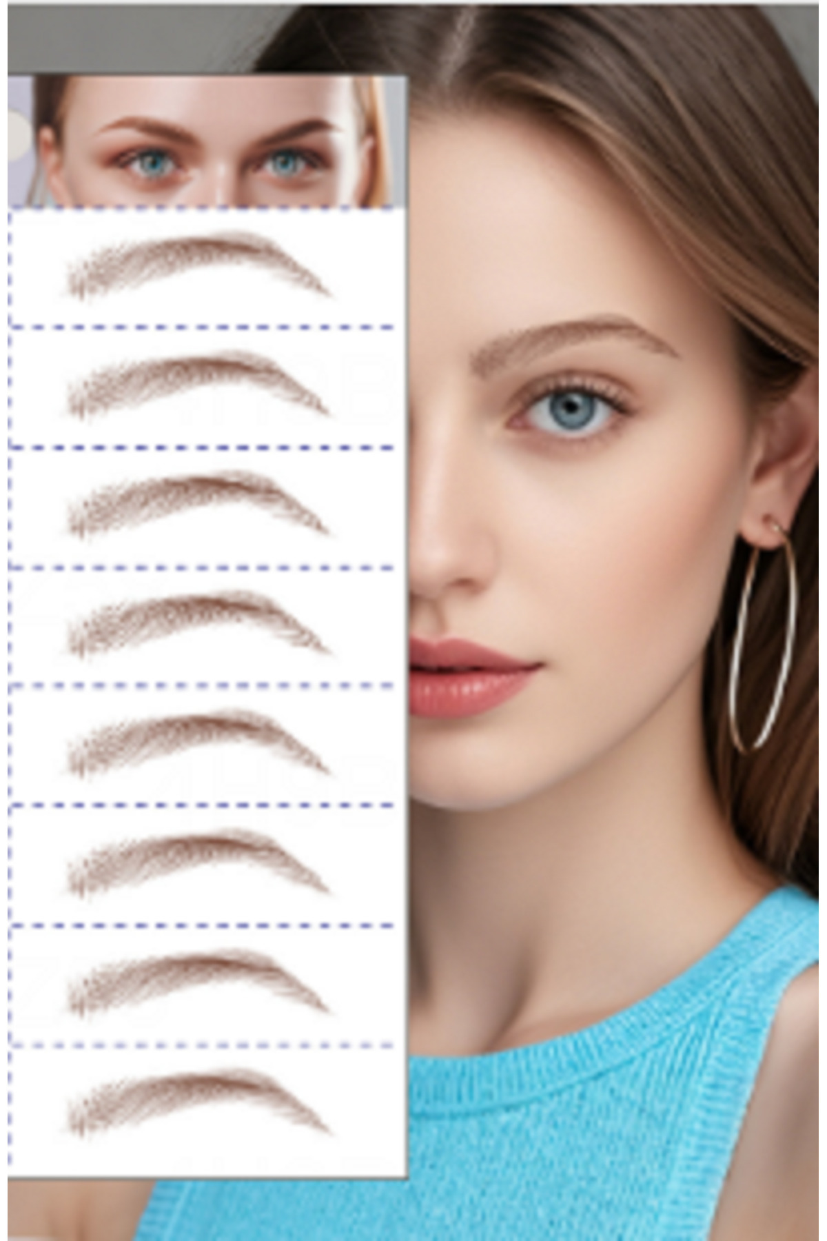 MOR SALKIM HOME Kaş sticer Kaşı az olanlar için kaş bandı 8 adet