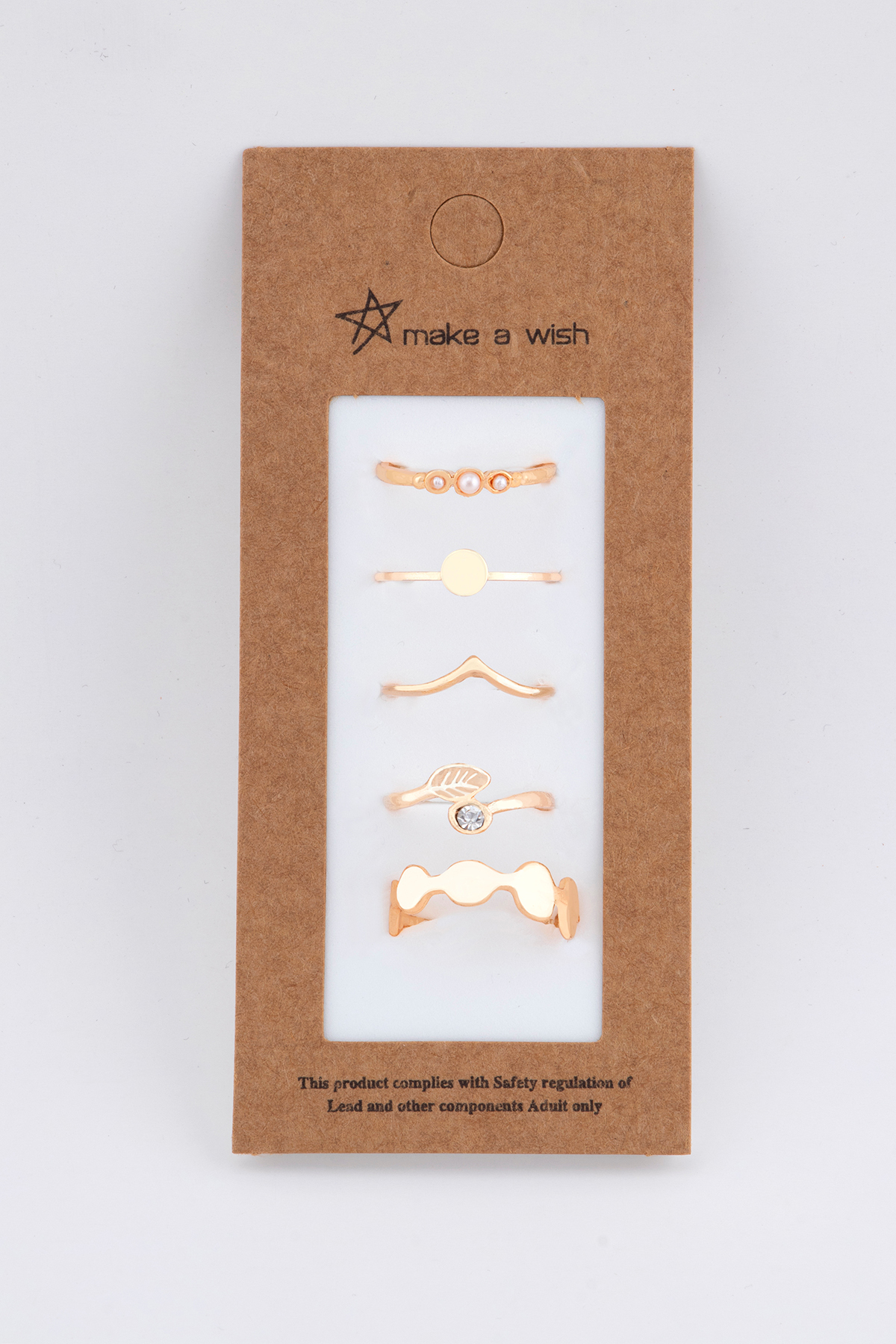 Sortie Aksesuar  Karma Figürlü Değişken Model 6'lı Boyu Ayarlanabilir ve Eklem Kombin Yüzük Seti - Görsel 5