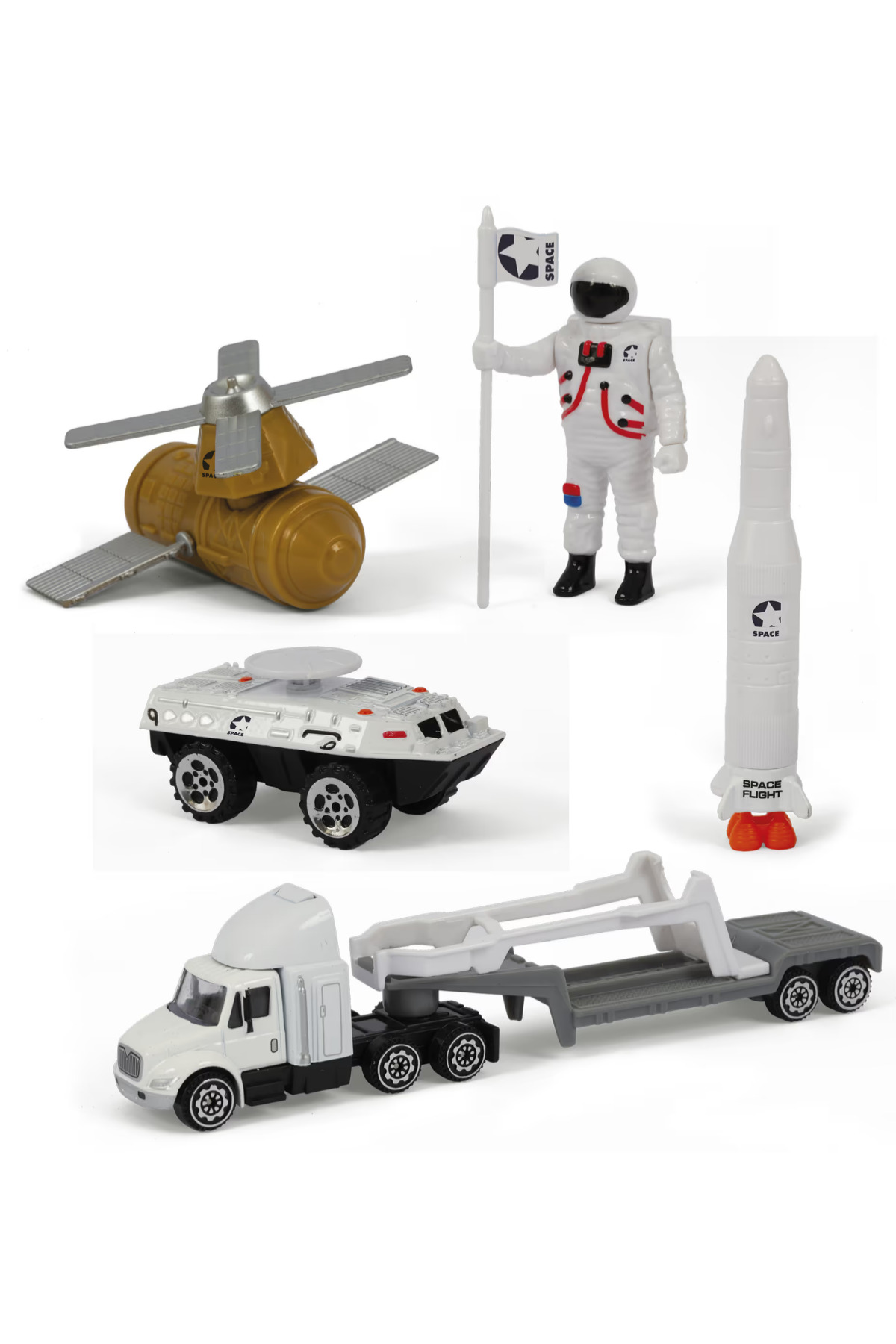 TUENGİ STORE 8 Parça Uzay Macerası Oyuncak Seti Diecast Metal