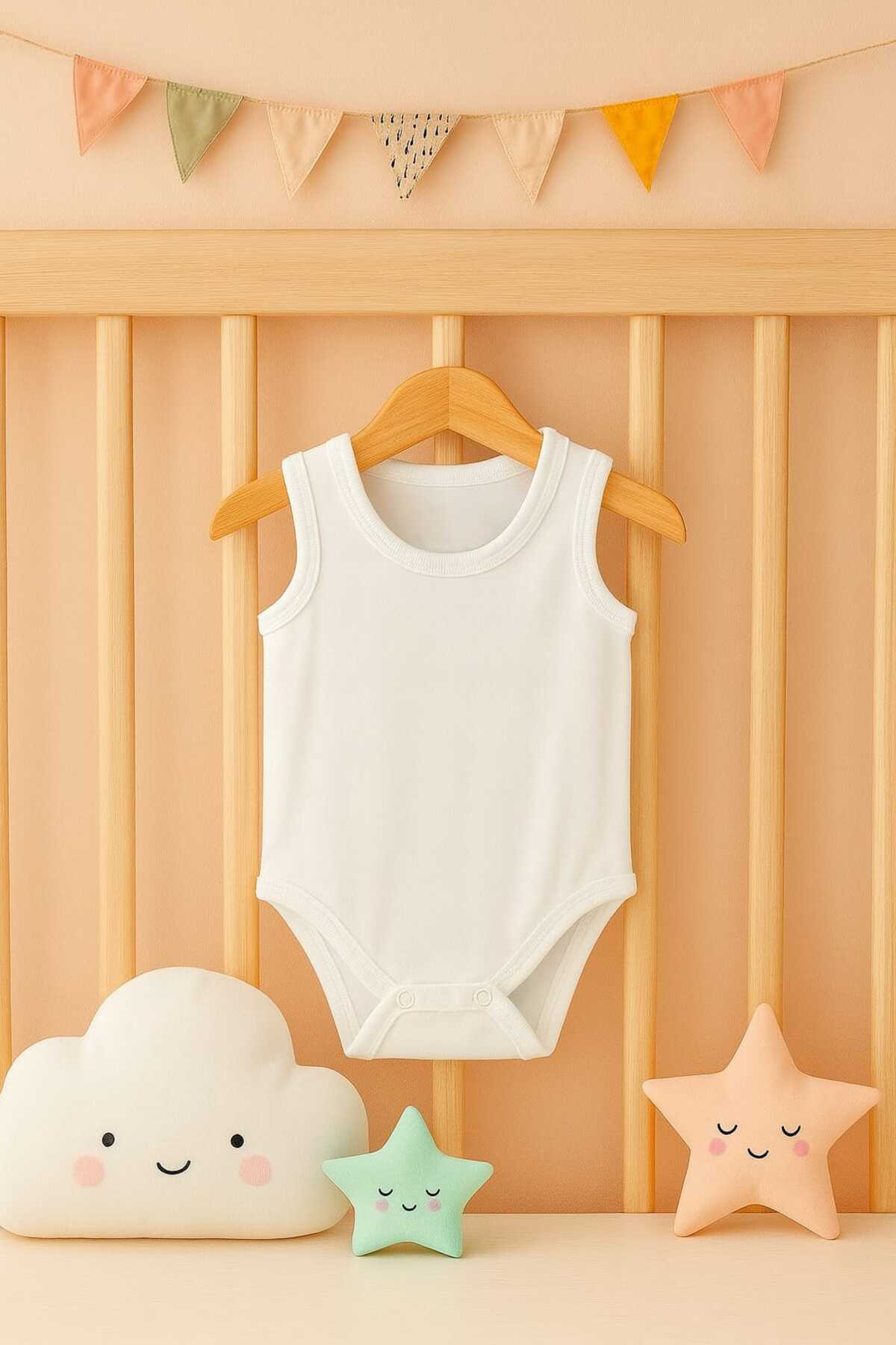 enmodaiçgiyim 7 Adet %100 Pamuklu Kolsuz Bebek Zıbın-1.Kalite,Yumuşak Dokulu Unisex(Kız/Erkek)Çıtçıtlı Atlet Body fotoğrafı 5 (önizleme)