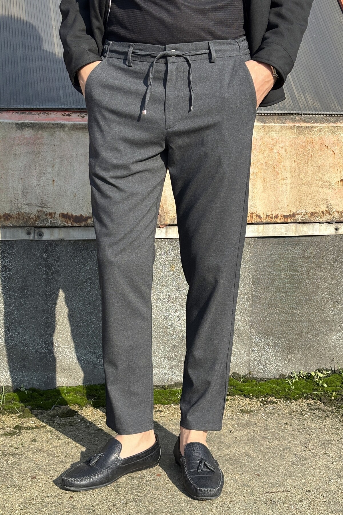 inpool  Erkek, Bel bağcıklı, yandan lastikli, Standart-fit, Old Money Culture Pantolon 25INPMARİO - Görsel 6