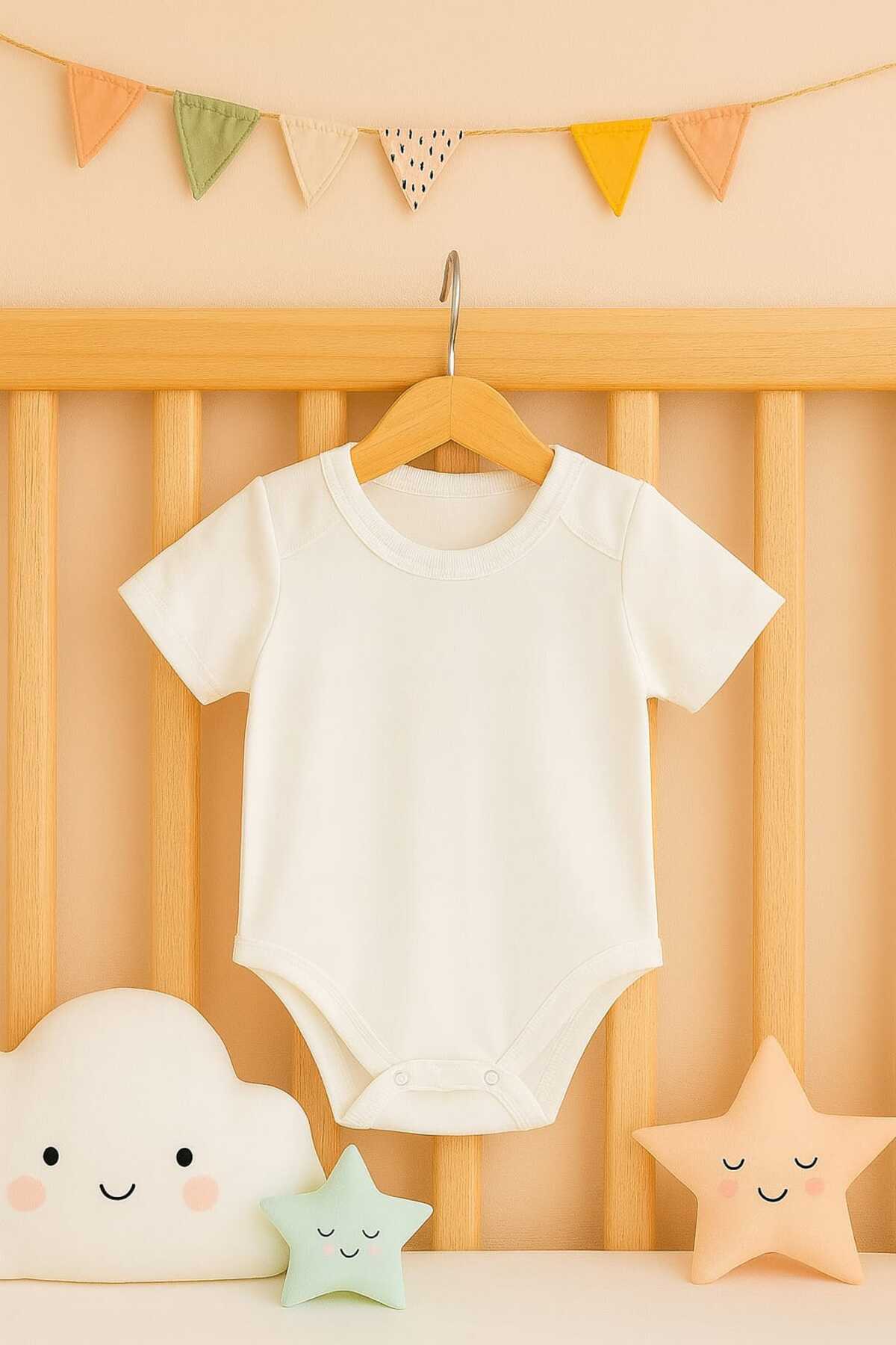 enmodaiçgiyim 7 Adet %100 Pamuklu Kısa Kol Bebek Zıbın-1. Kalite, Yumuşak, Unisex (Kız/Erkek) Çıtçıtlı Atlet Body fotoğrafı 5 (önizleme)