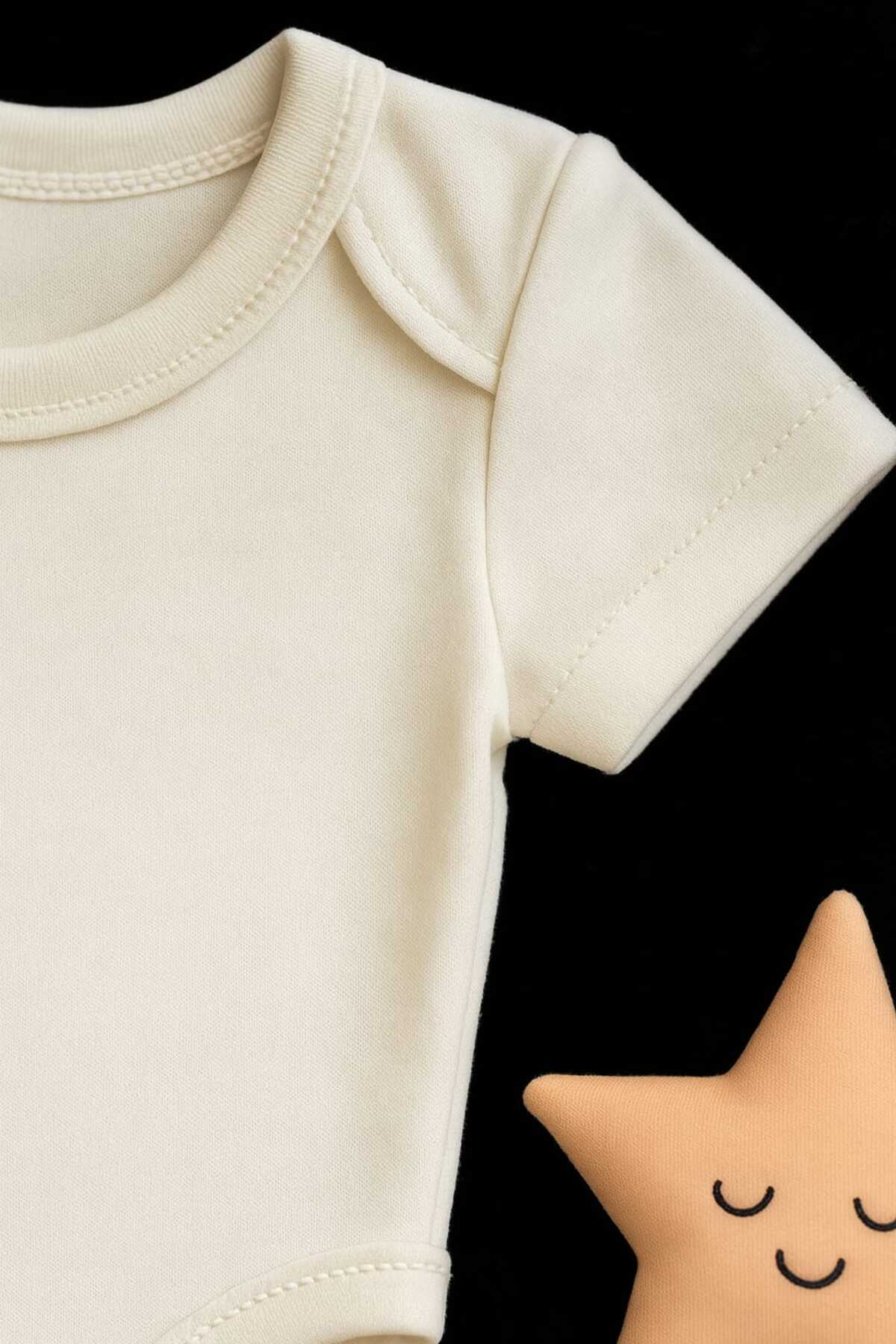 enmodaiçgiyim 3 Adet %100 Pamuklu Kısa Kol Bebek Zıbın-1. Kalite, Yumuşak, Unisex (Kız/Erkek) Çıtçıtlı Atlet Body fotoğrafı 7 (önizleme)