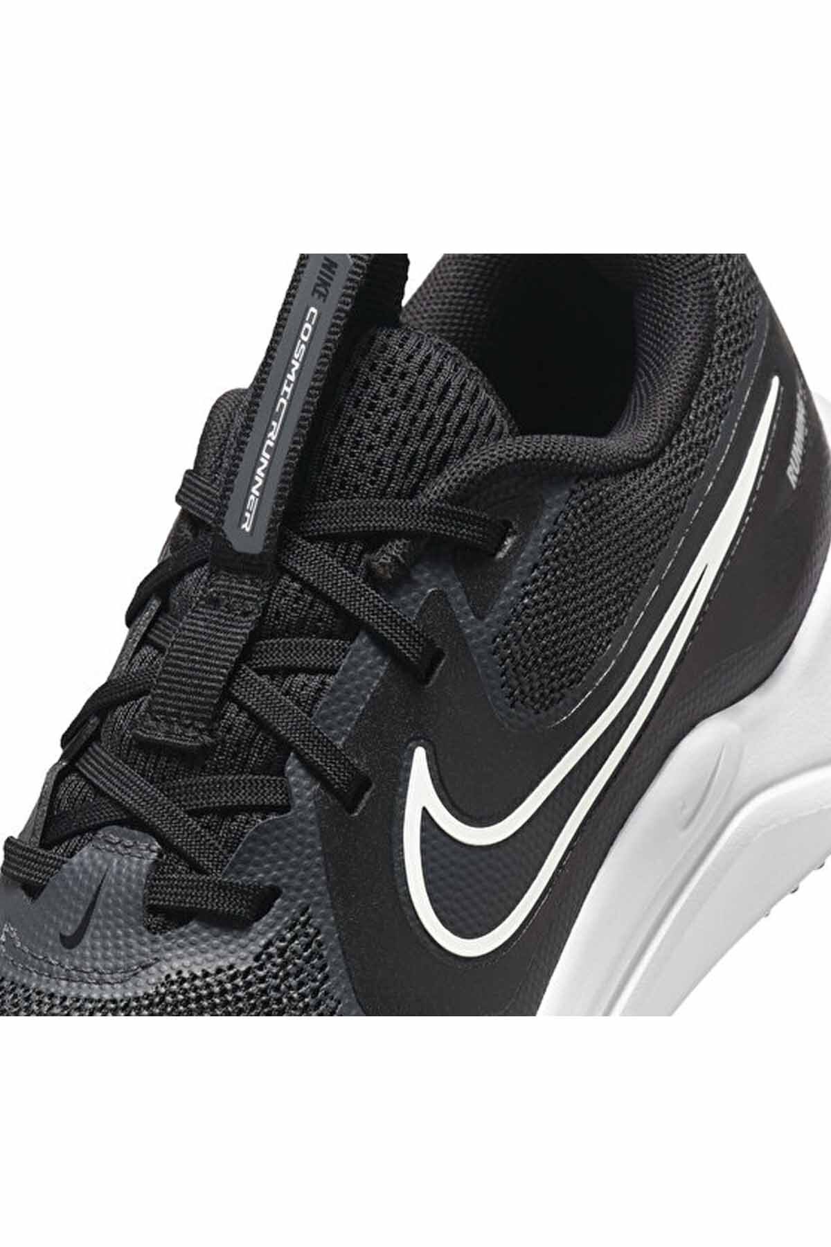 Nike Kadın Siyah Düz Dokuma Tekstil Günlük Bağcıklı Kauçuk Tabanlı Spor Ayakkabı görsel 6