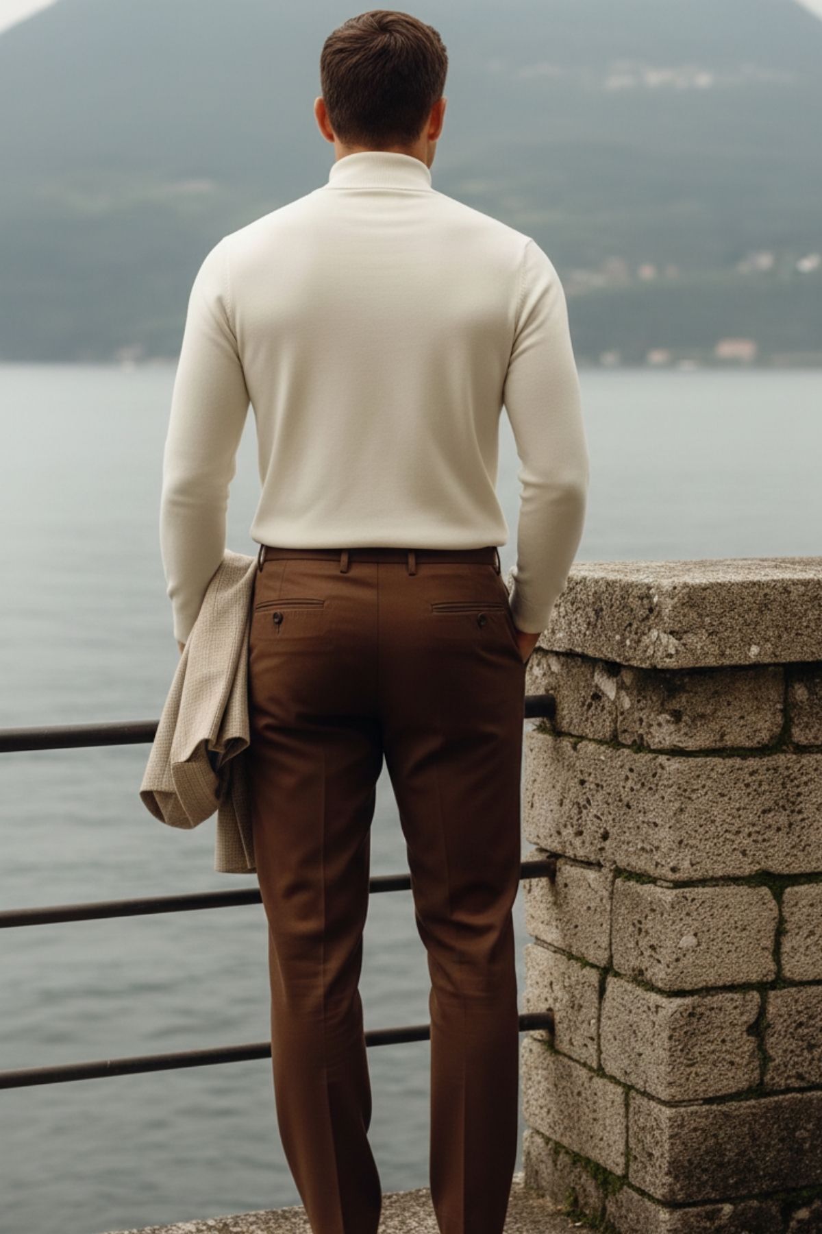 COMBİNE MİCHAİL Erkek Boğazlı Casual Krem Triko Kazak görsel 6