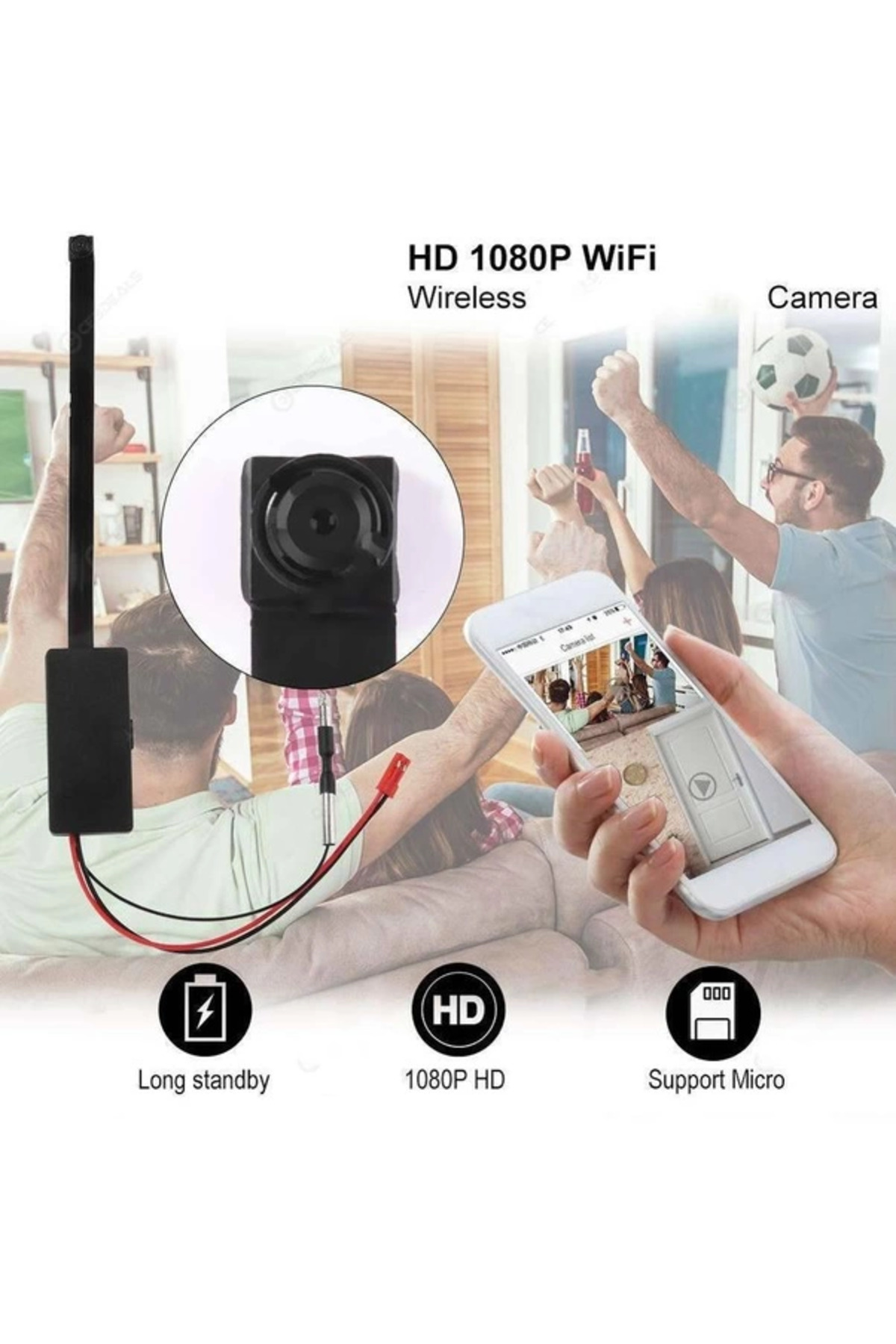 JUST DREAM 1080p Ip Modül Full Hd Wifi Kamera Güvenlik Bakıcı Kamerası fotoğrafı 4 (önizleme)