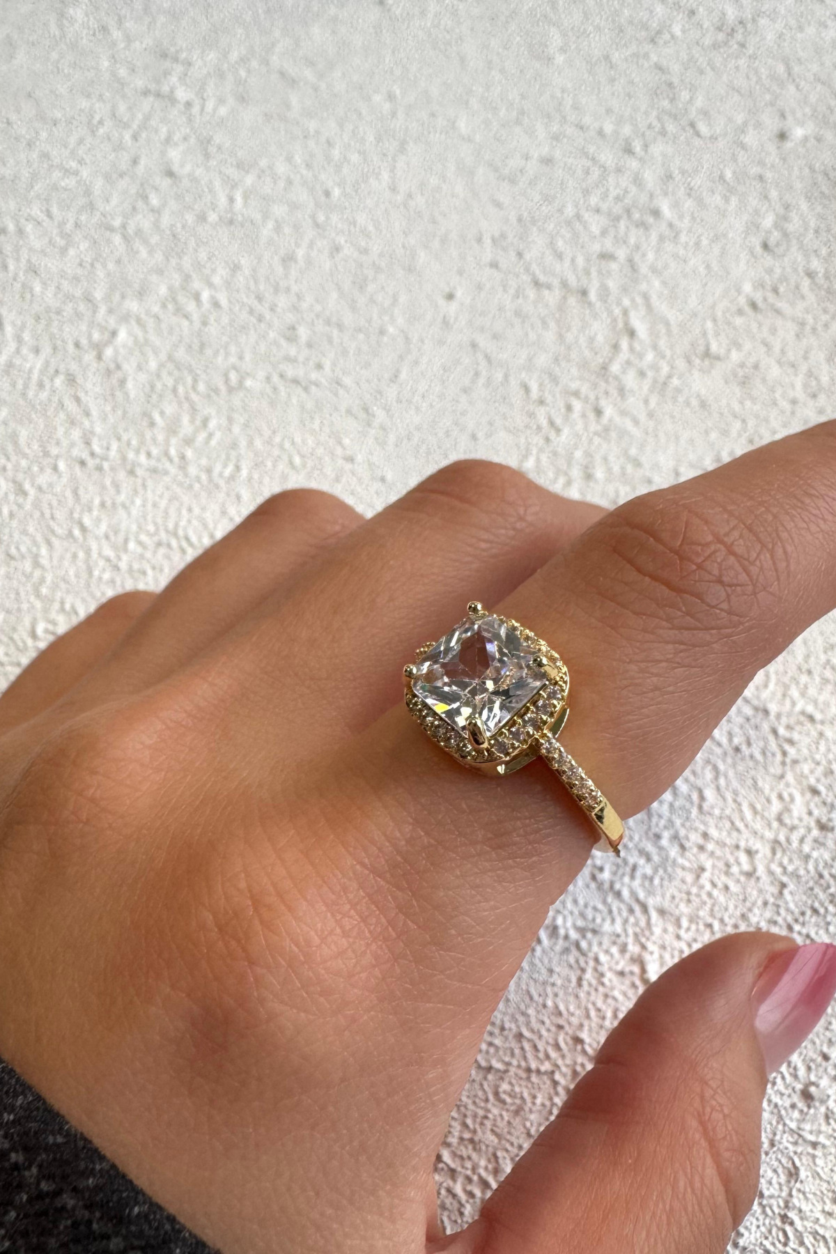 Custom Series Belloria Baguette Cut Half Round Single Stone Design Adjustable Women's Steel Ring