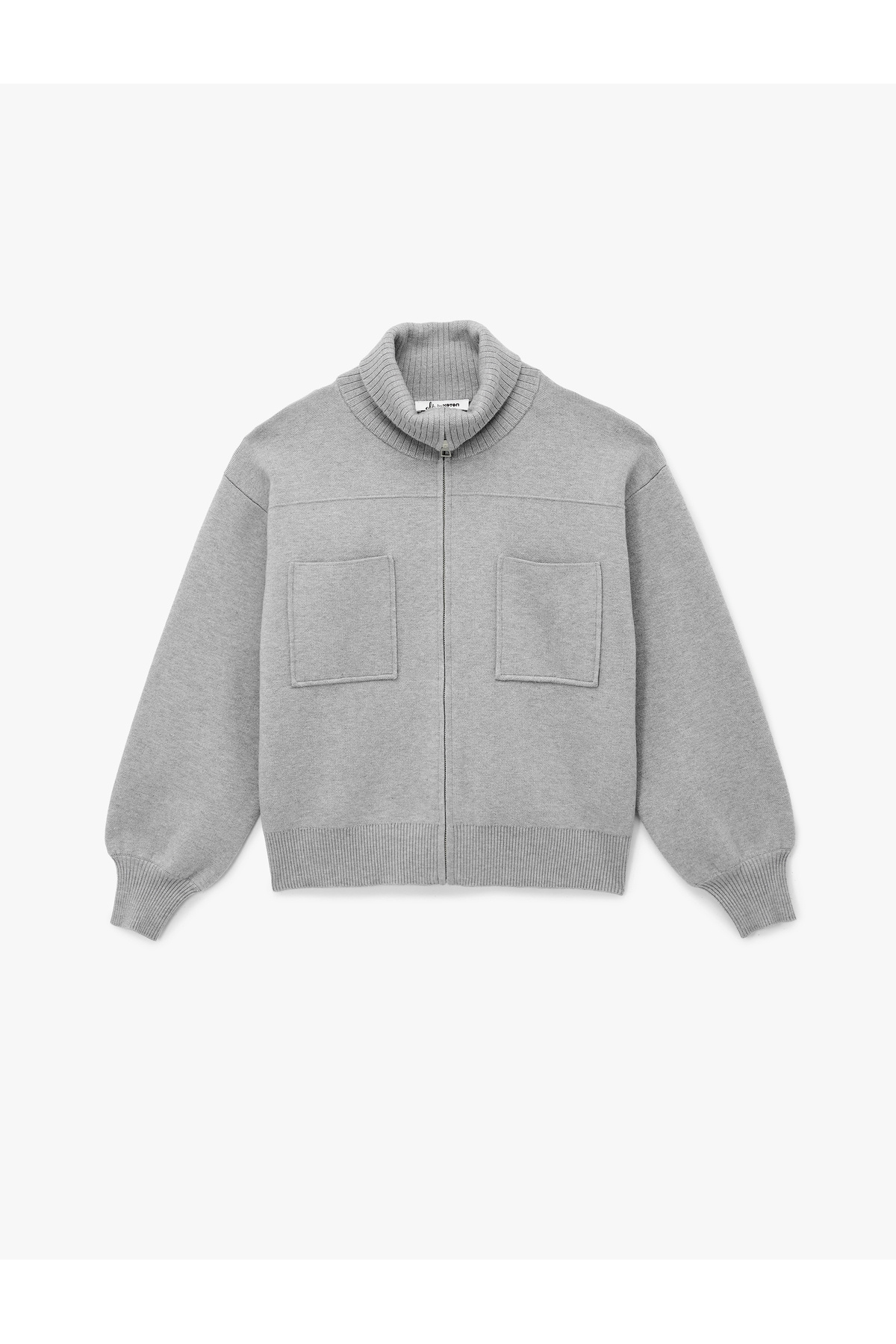 Koton  Rahat Kalıp Uzun Kollu Cep Detaylı Viskon Karışımlı Fermuarlı Hırka - Görsel 3