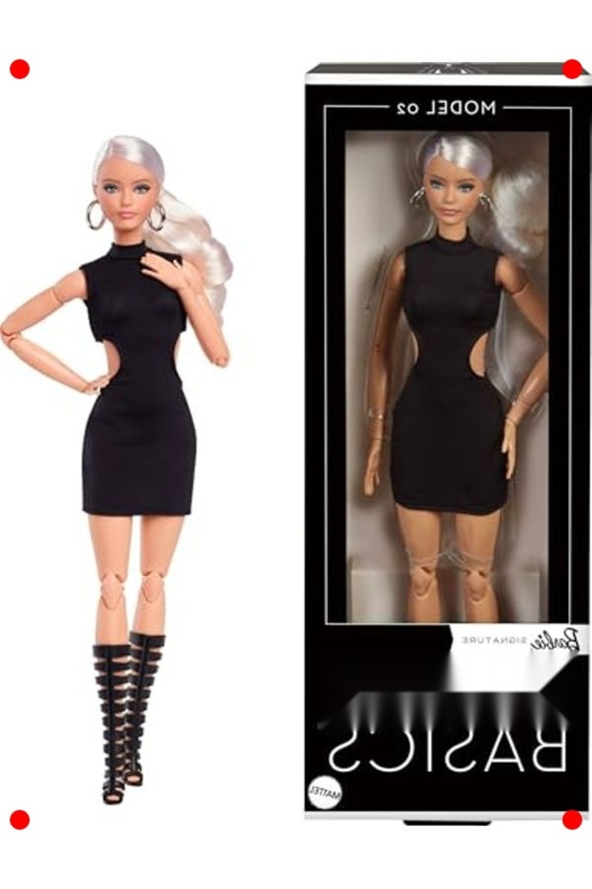 فیگور عروسک کلکسیونی در لباس مشکی شیک