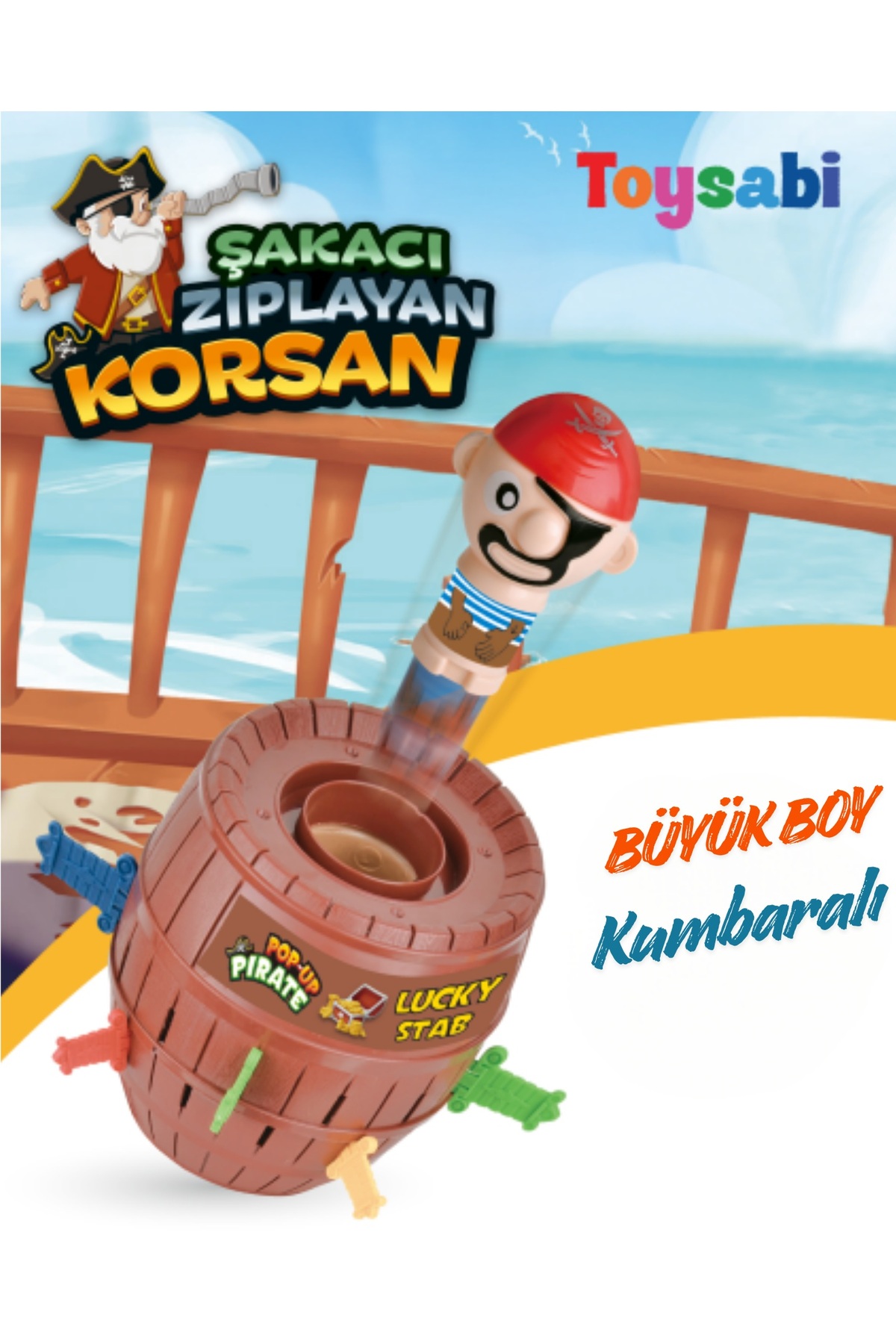 TOYSABİ ŞAKACI KORSAN OYUNU - ZIPLAYAN ŞAKACI KORSAN - BÜYÜK BOY