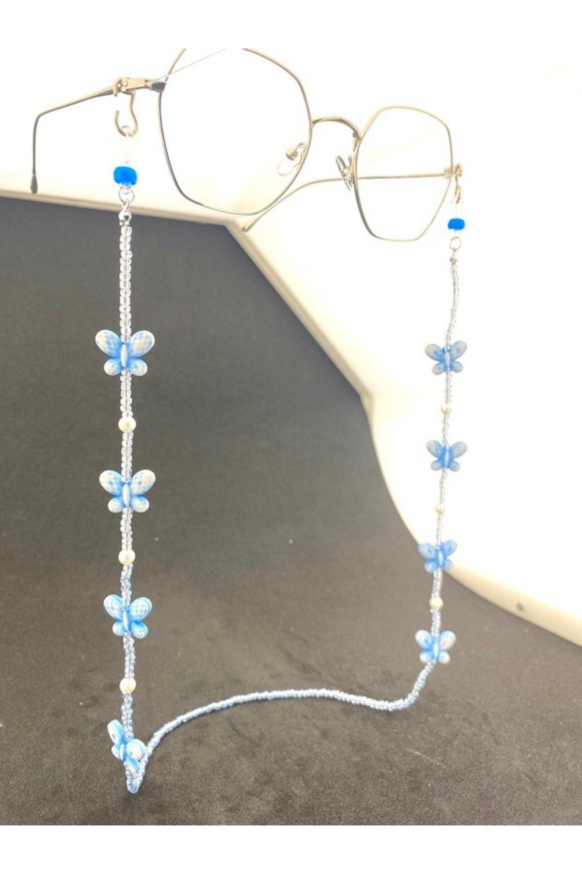 Optic Master Kelebekli Çocuk Gözlük İpi / Zinciri Mavi