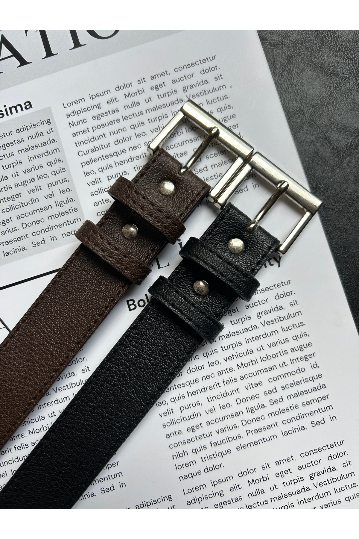 2pcs Lyric Square Patterned Women Silver Buckle Belt Jacket Belt Dress Belt Pants Belt